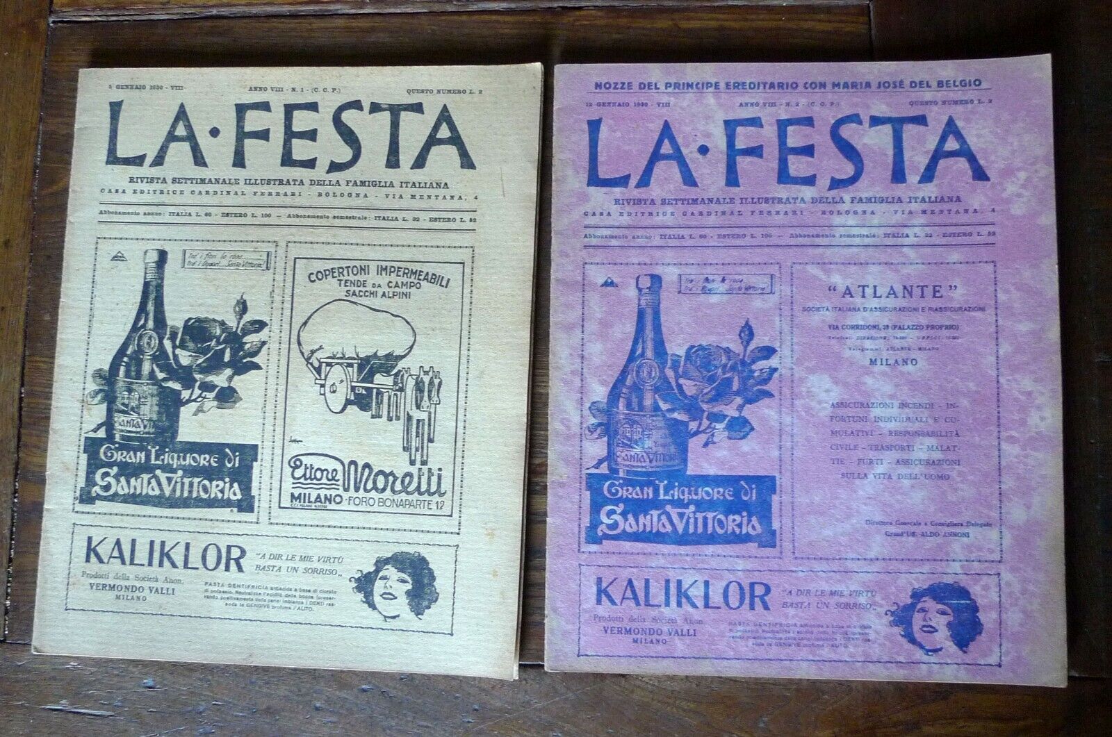 LA FESTA.RIVISTA SETTIMANALE DELLA FAMIGLIA ITALIANA,1930[nozze Maria José