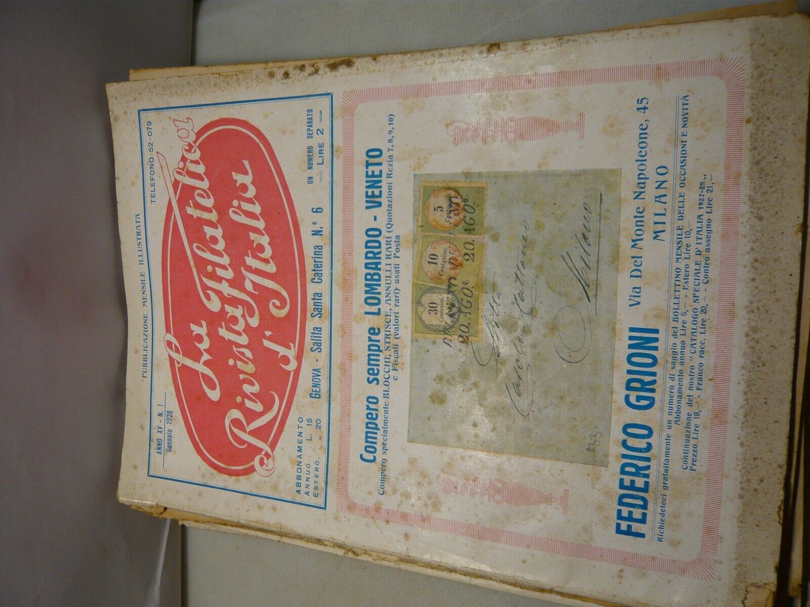 LA RIVISTA FILATELICA D’ITALIA,Anno XV - 1928,S.A.G. Electa, Genova, 1928