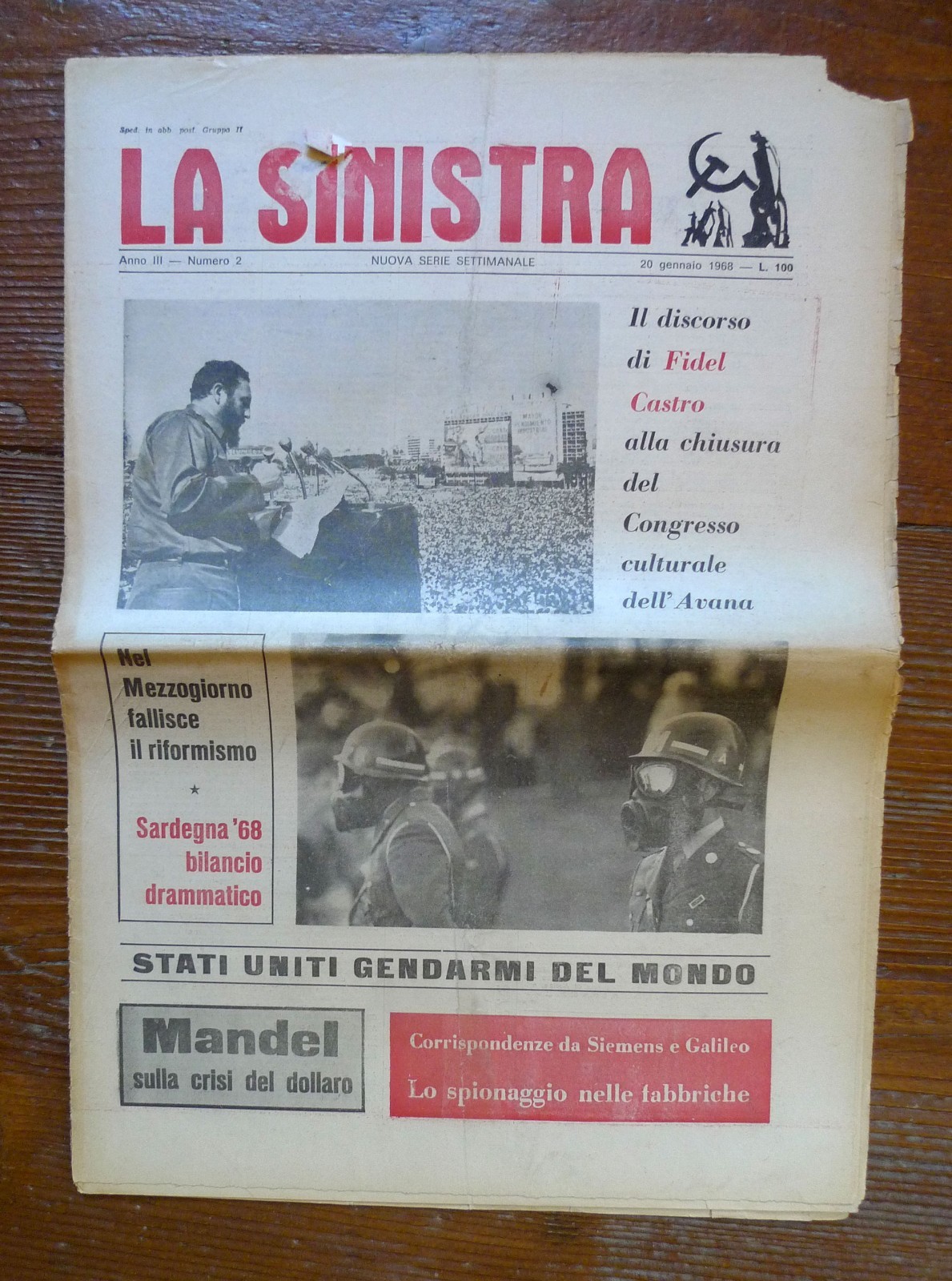 LA SINISTRA Nuova Serie Ann.III n.2 20 Gen.1968[rivista,comunismo,Corvisieri