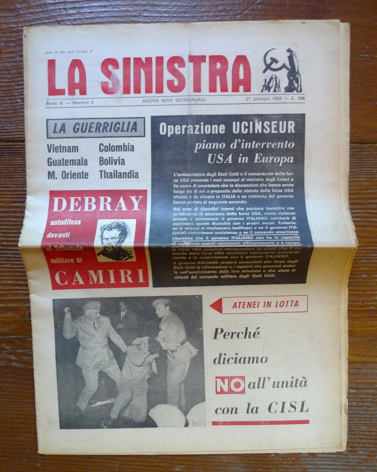 LA SINISTRA Nuova Serie Ann.III n.3 27 Gen.1968[rivista,comunismo,Corvisieri