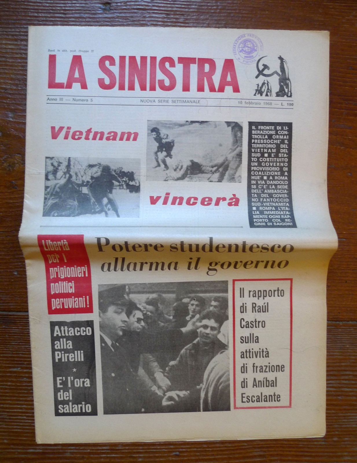 LA SINISTRA Nuova Serie Ann.III n.5 10 Feb.1968[rivista,comunismo,Corvisieri