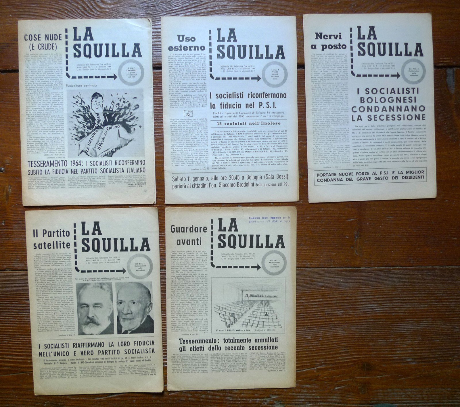 LA SQUILLA.Settimanale della Fed.Prov.bolognese del PSI,1964[Partito Socialista
