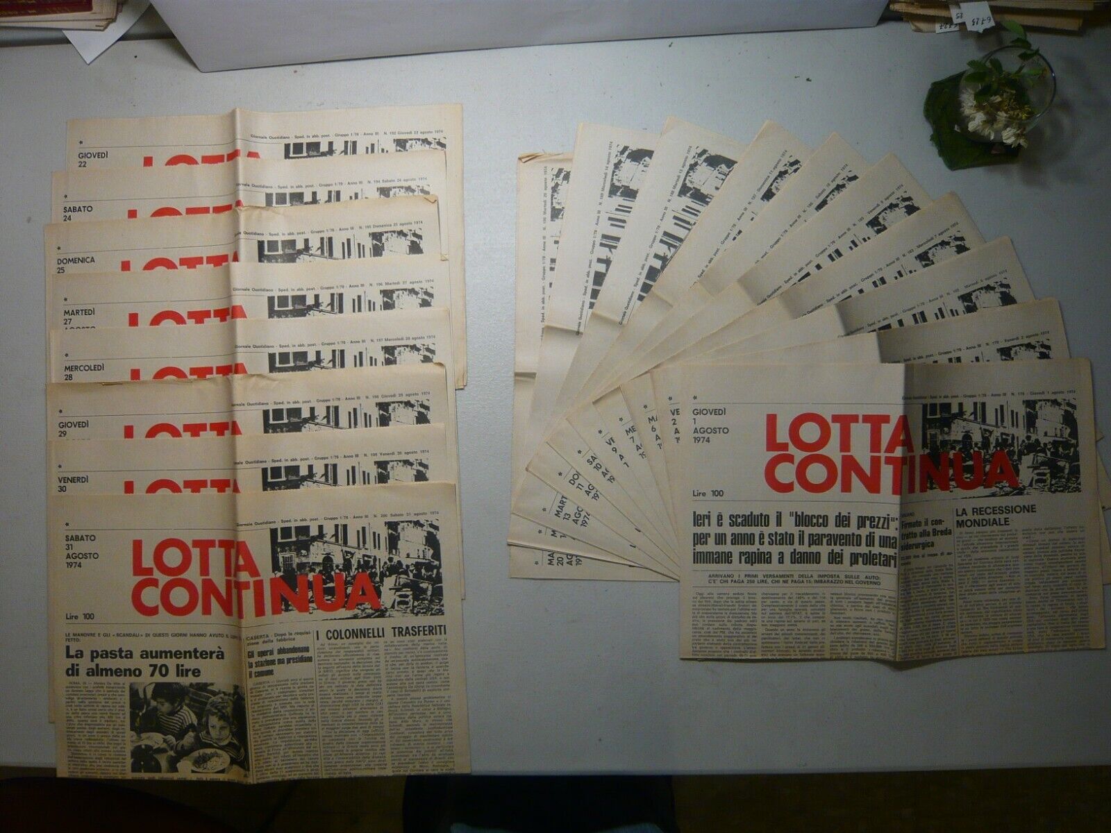LOTTA CONTINUA.Giornale Quotidiano,Agosto 1974[politica,contestazione,movimento