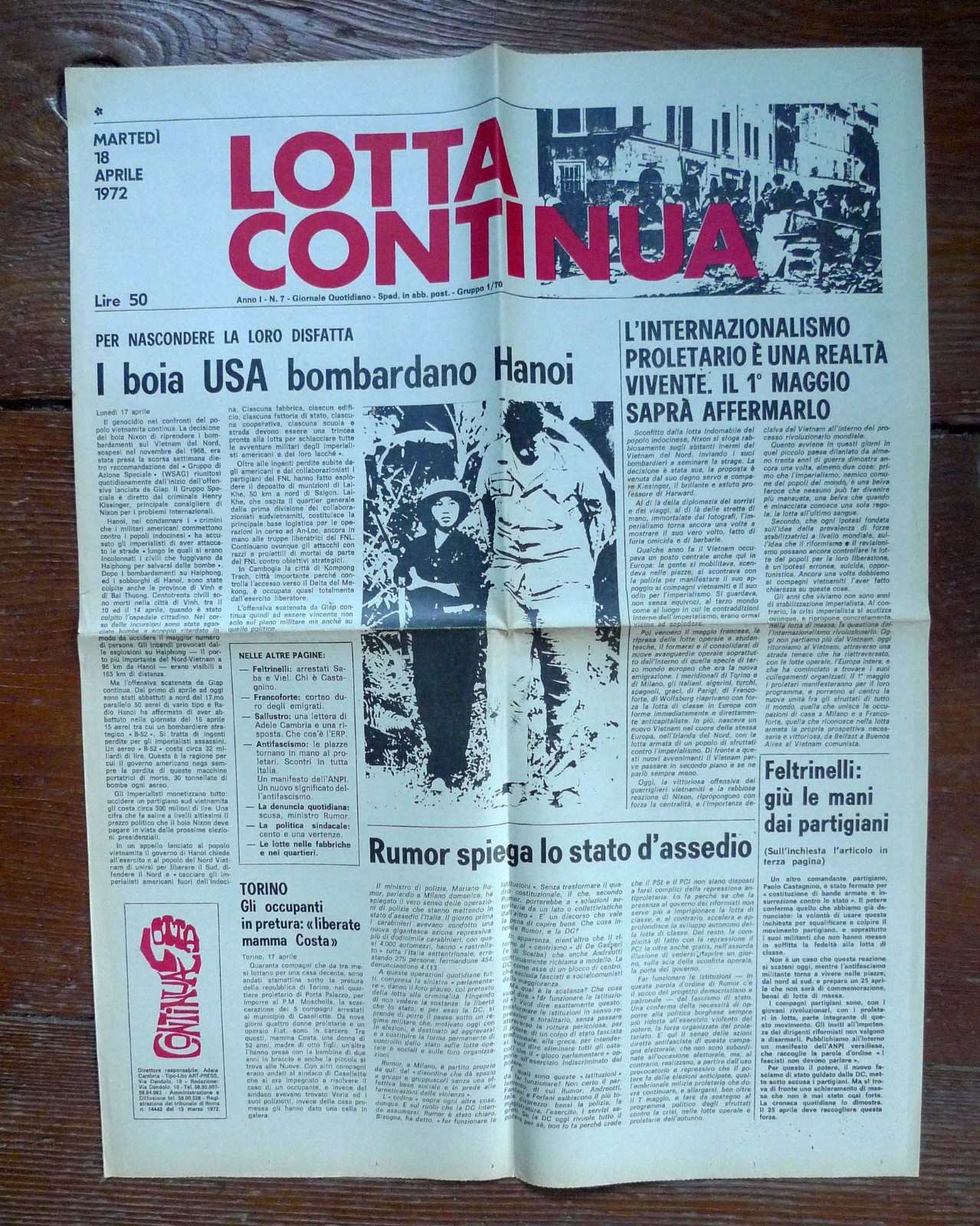 LOTTA CONTINUA Giornale Quotidiano Anno I-N.7 Martedì 18 Aprile 1972[comunismo