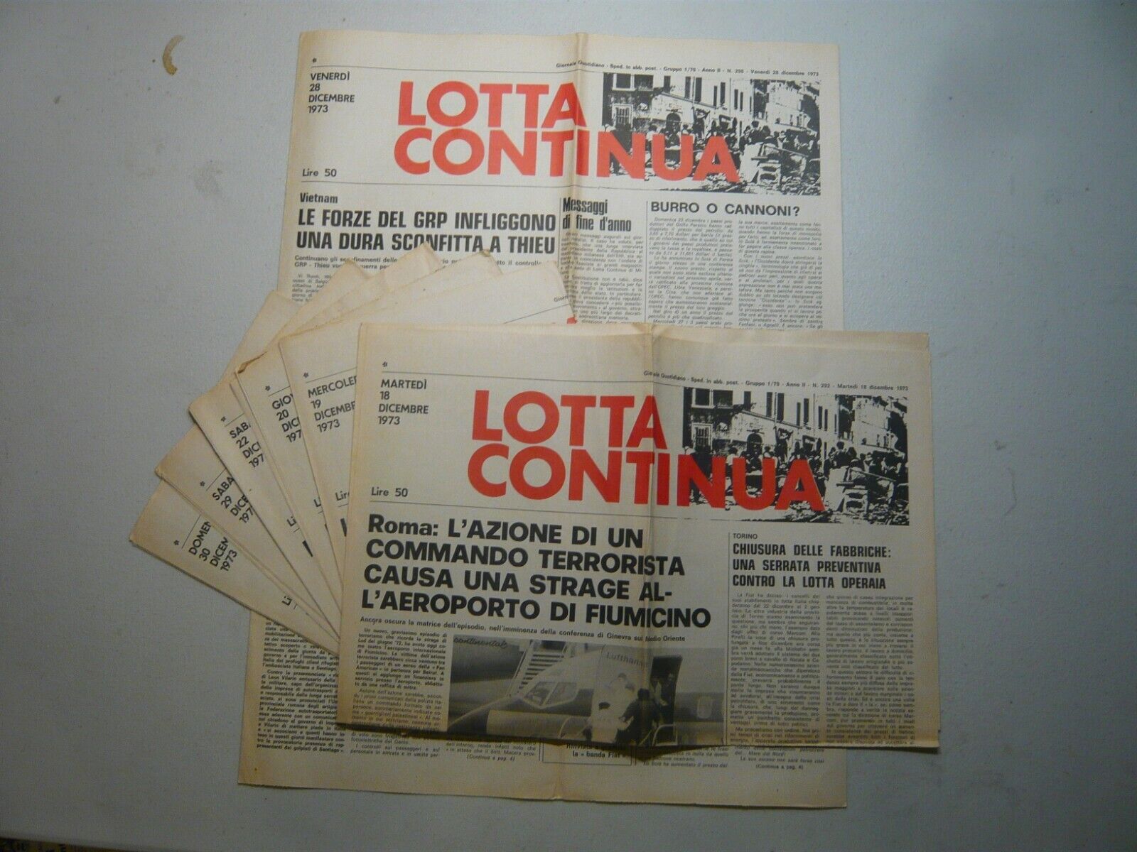 LOTTA CONTINUA.Giornale Quotidiano,Dicembre 1973[contestazione,movimento