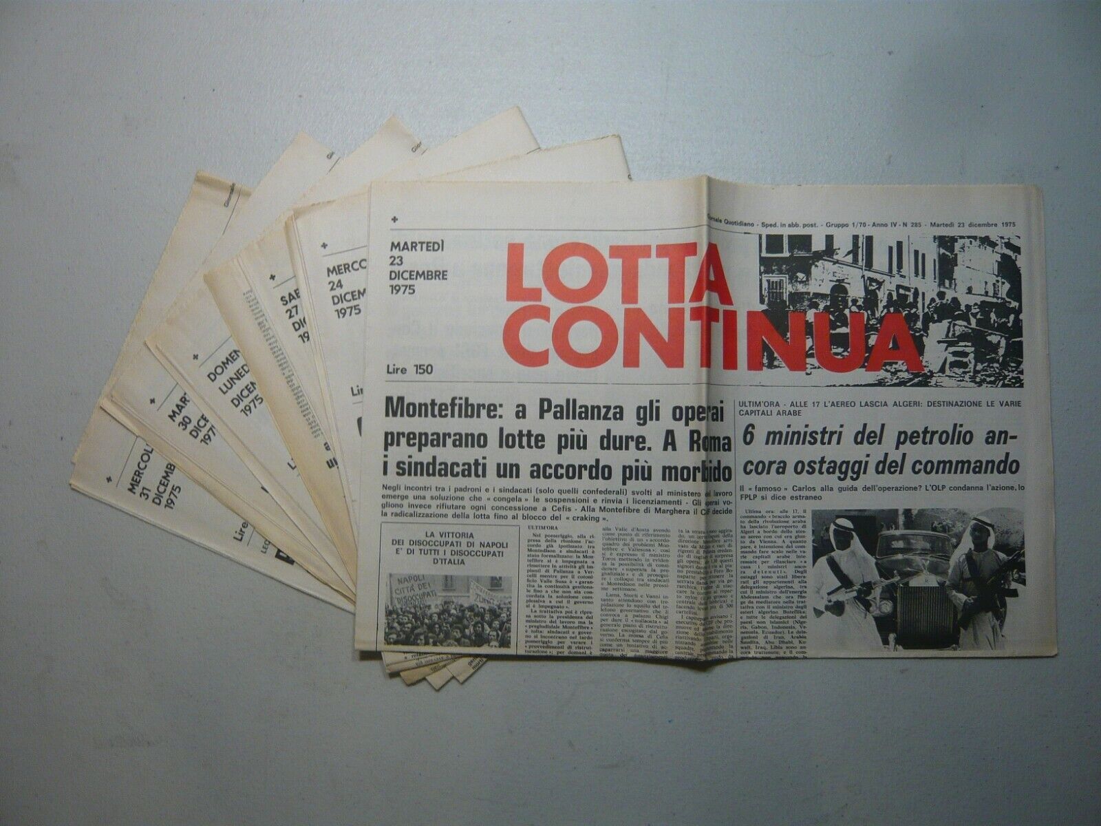 LOTTA CONTINUA.Giornale Quotidiano,Dicembre 1975[contestazione,movimento