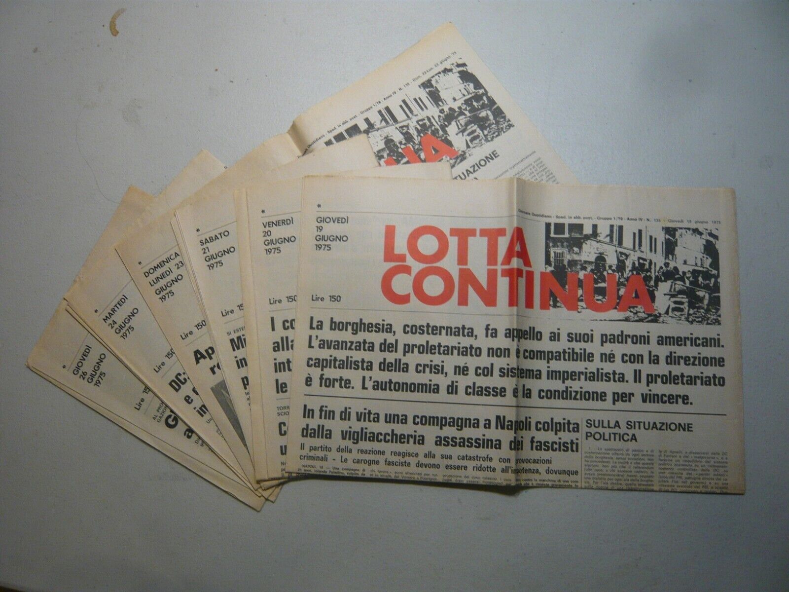 LOTTA CONTINUA.Giornale Quotidiano,Giugno 1975[contestazione,movimento