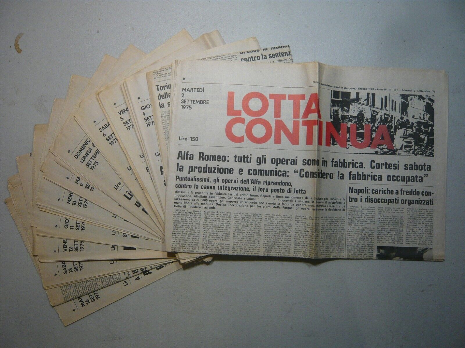 LOTTA CONTINUA.Giornale Quotidiano,Sett. 1975[politica,contestazione,movimento
