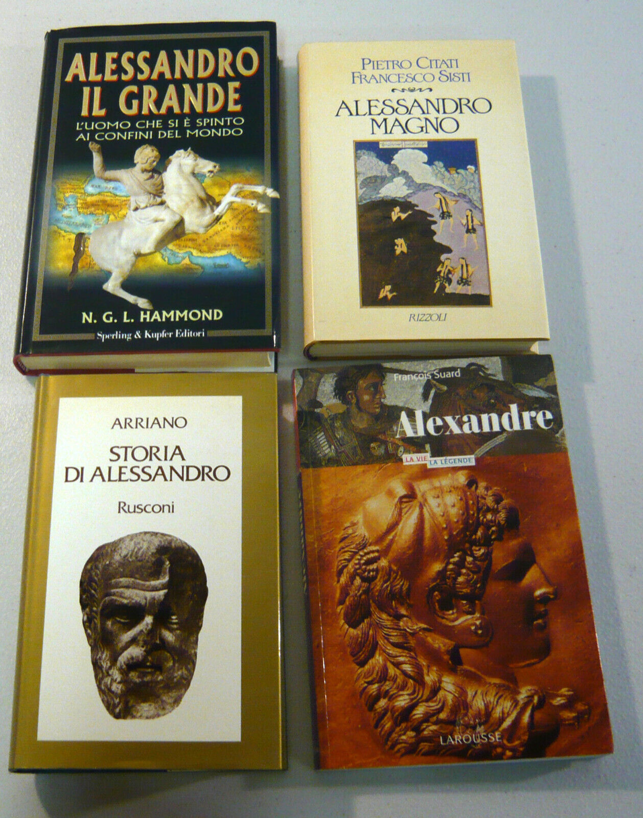 Lotto 4 libri storia,ALESSANDRO MAGNO(IL GRANDE)[Hammond,Citati,Arriano,Suard