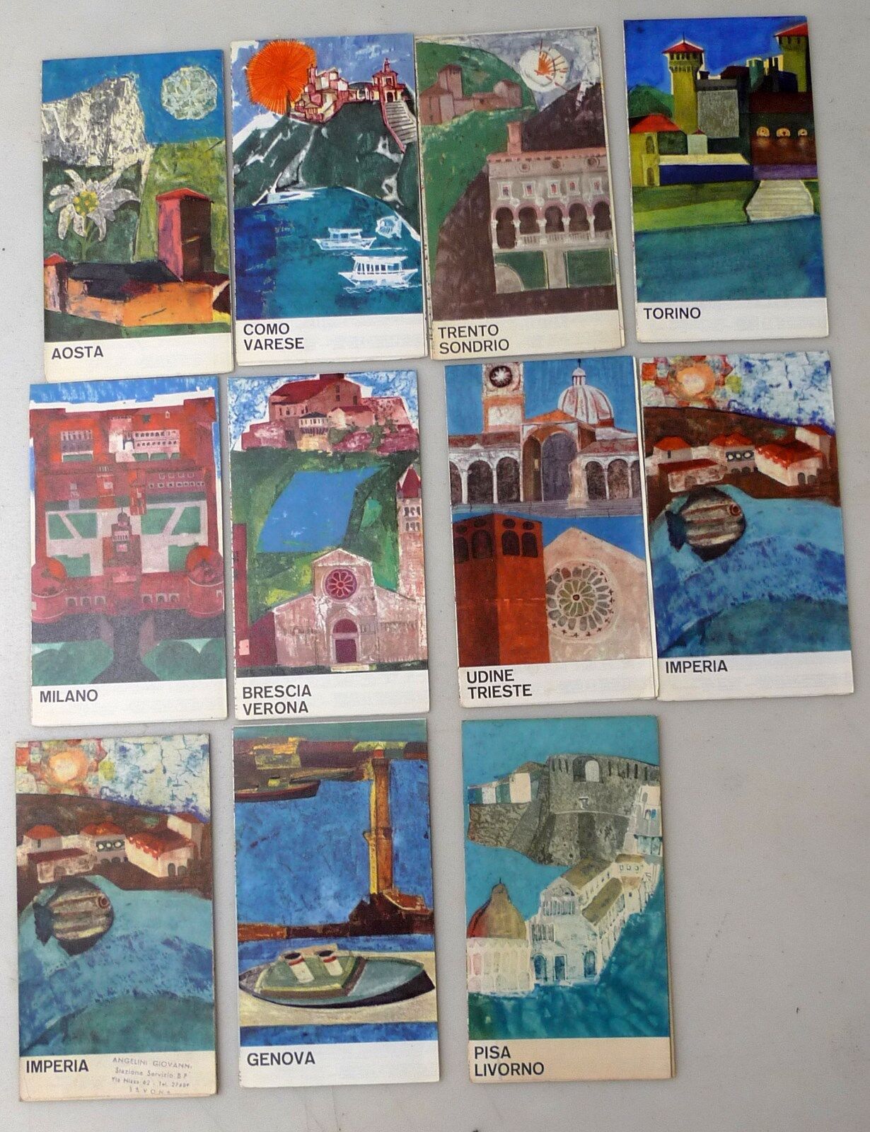 LOTTO DI CARTE GEOGRAFICHE.Aosta,Como-Varese,Trento-Sondrio,Torino,Milano,Verona