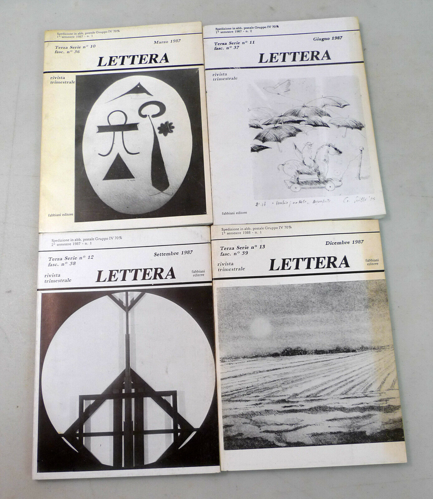 Lotto LETTERA.Rivista trimestrale,1987 Fabbiani[poesia,grafica,arte,annata