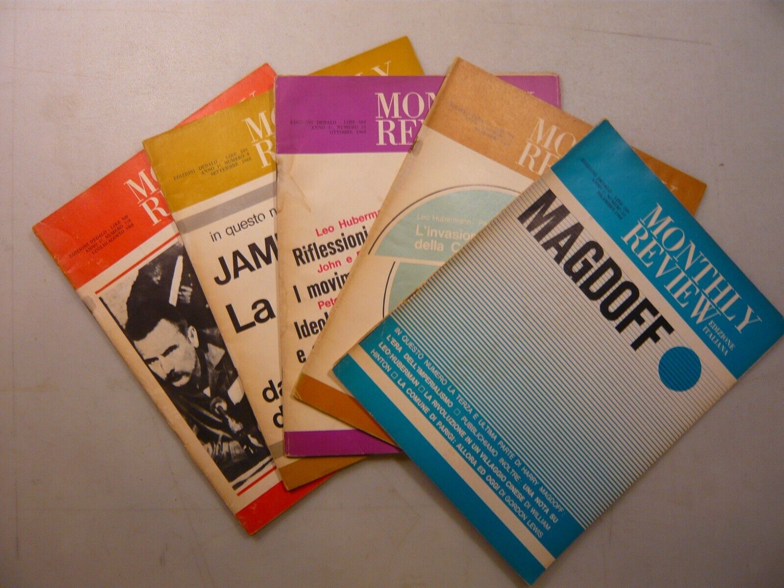 Lotto MONTHLY REVIEW,Dedalo, 1968, 5 numeri[Leo Guberman,Sweezy