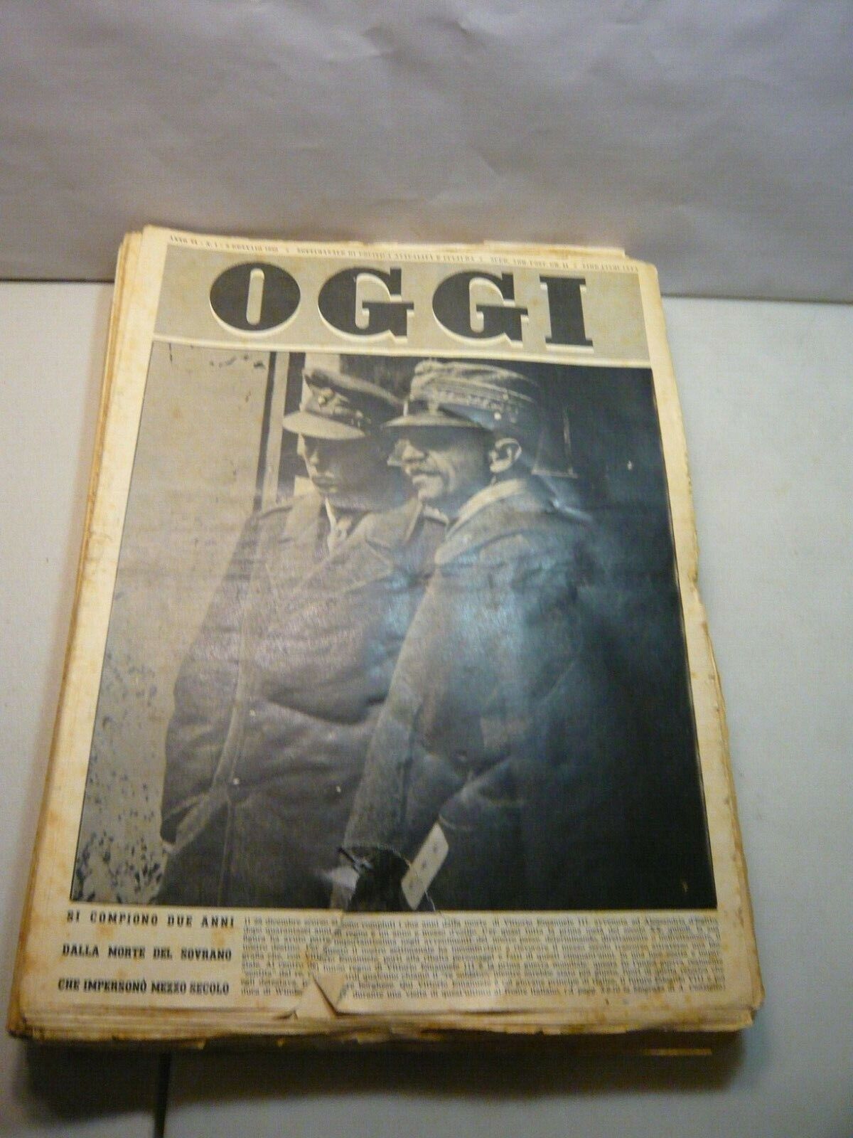 Lotto OGGI.Rivista settimanale di politica, attualità e cultura, 1950, 52 …
