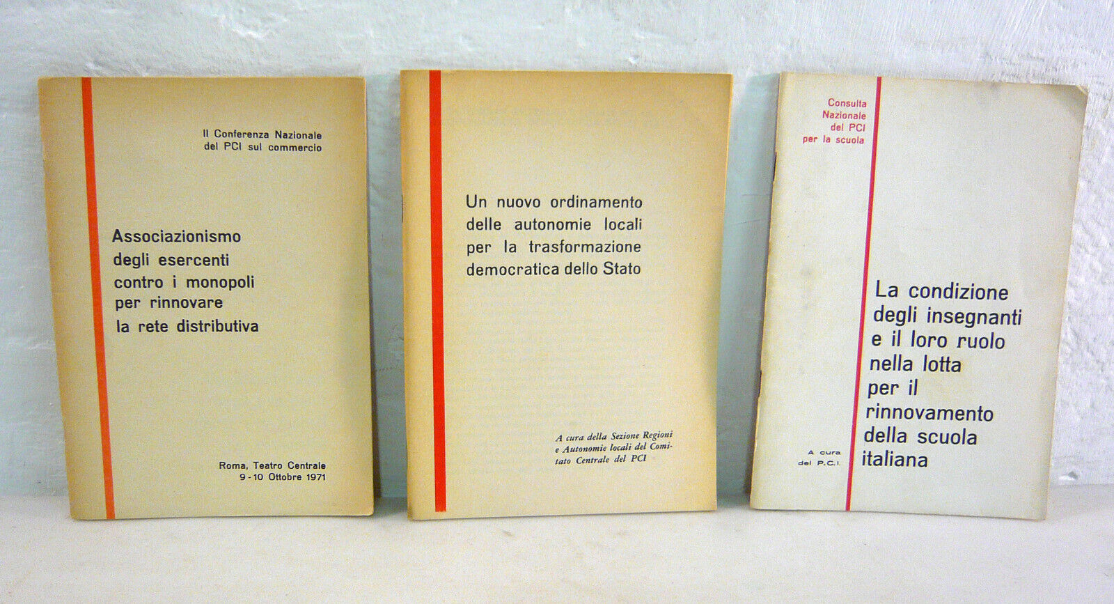 Lotto opuscoli PCI,'71(Autonomie locali/Associazionismo,Scuola)[storia,comunismo
