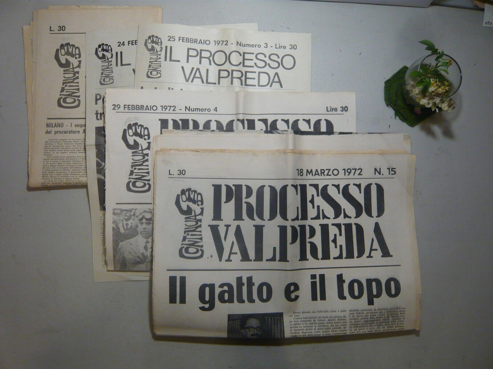 Lotto PROCESSO VALPREDA periodico a cura di LOTTA CONTINUA, 1972[Piazza …