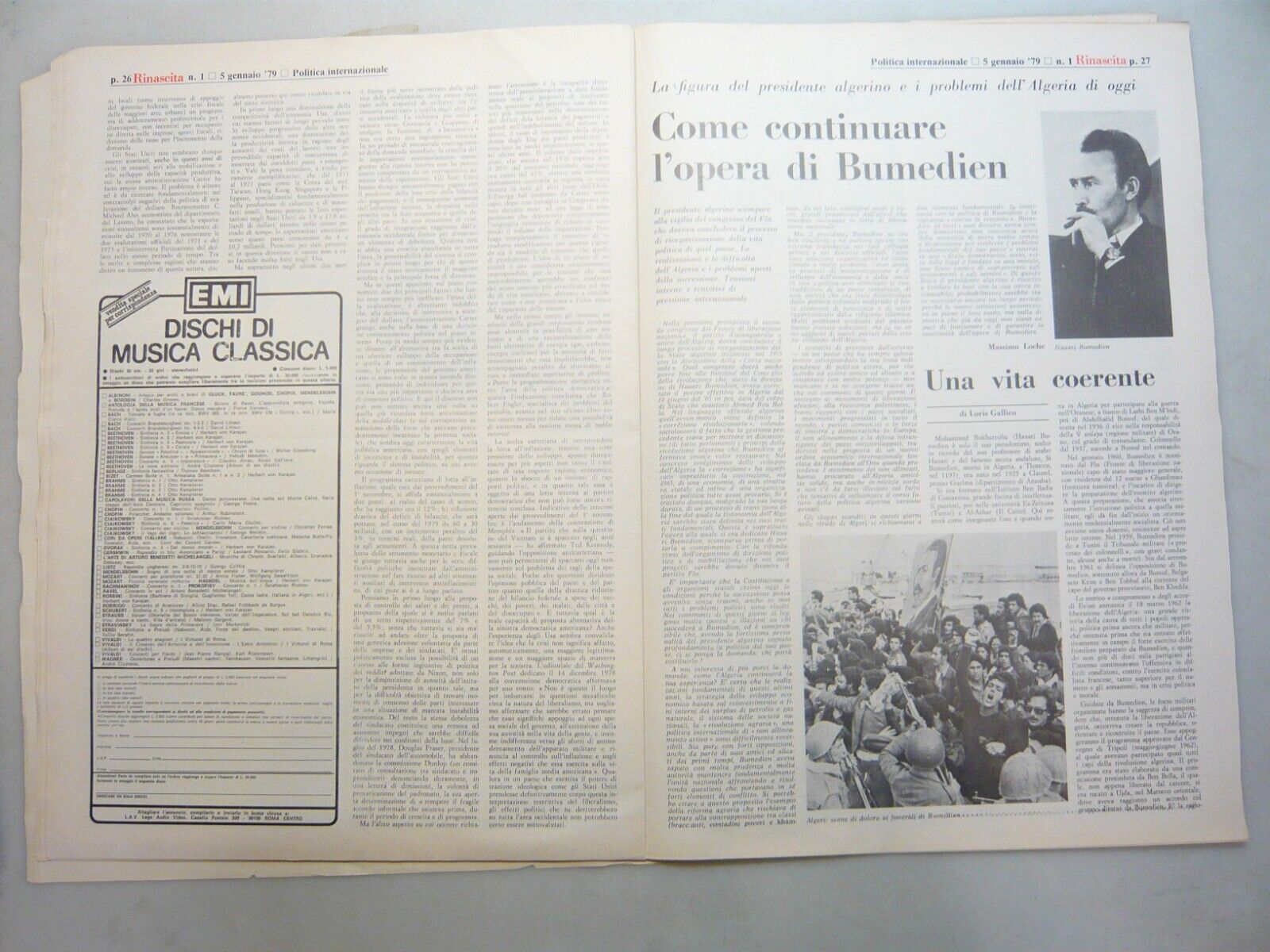 Lotto RINASCITA.Settimanale fondato da Palmiro Togliatti, 1979[ annata completa