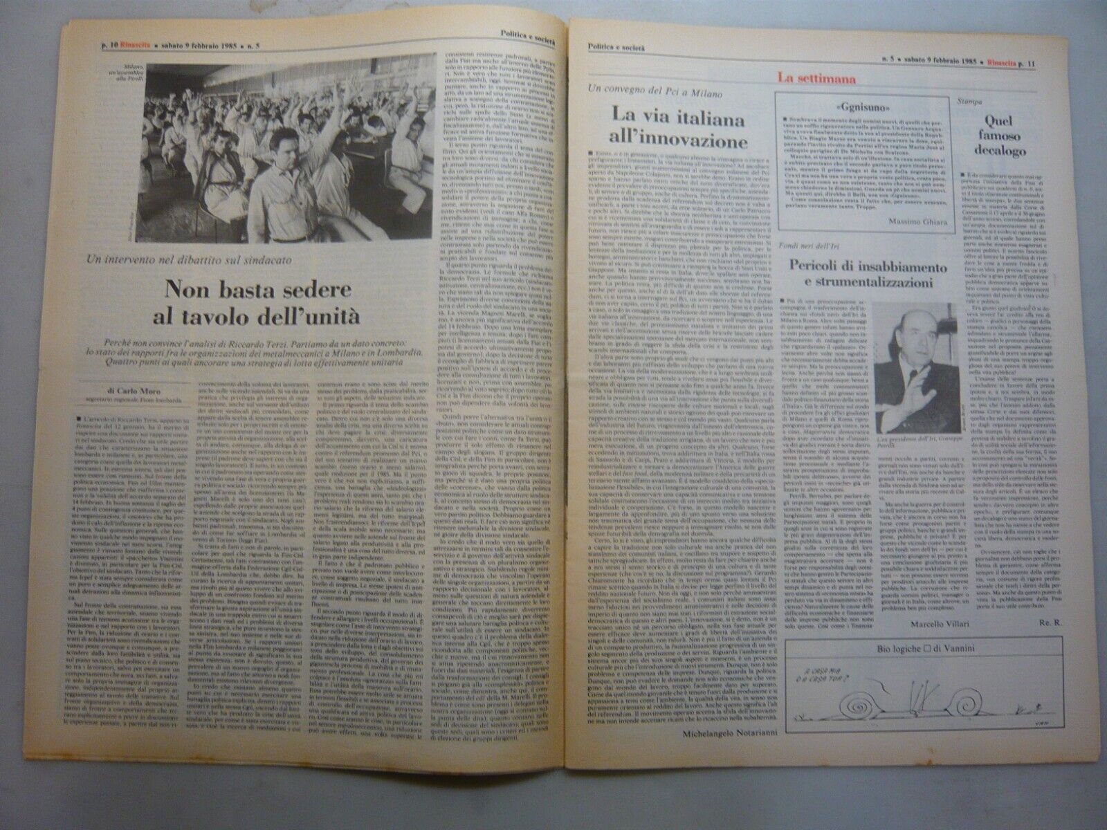 Lotto RINASCITA.Settimanale fondato da Palmiro Togliatti, 1985[21 numeri