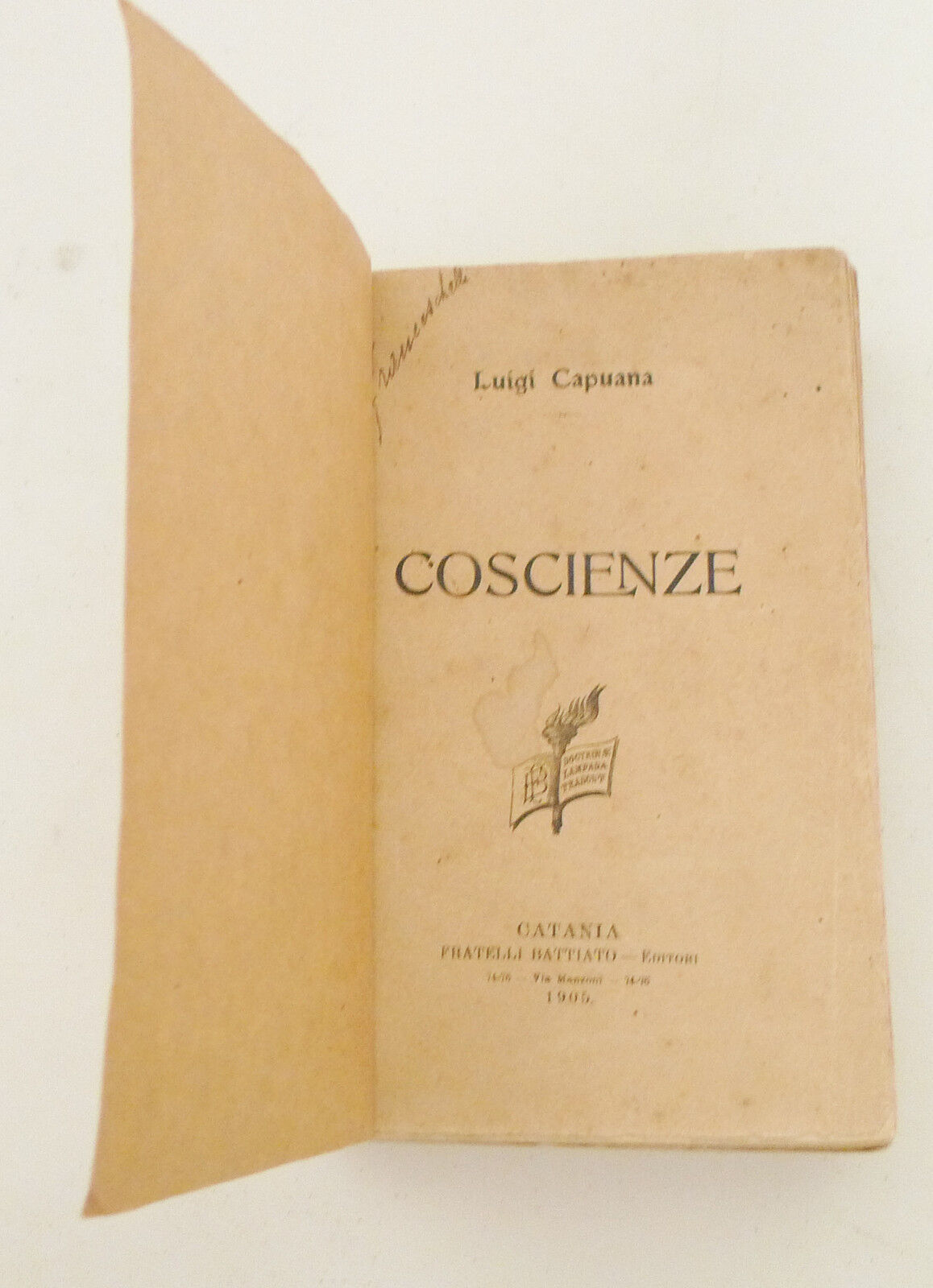Luigi Capuana,COSCIENZE,1905 Fratelli Battiato,prima edizione