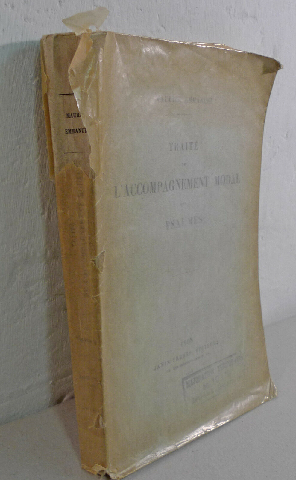 Maurice Emmanuel,TRAITÉ DE L’ACCOMPAGNEMENT MODAL DES PSAUMES,1913[musicologia