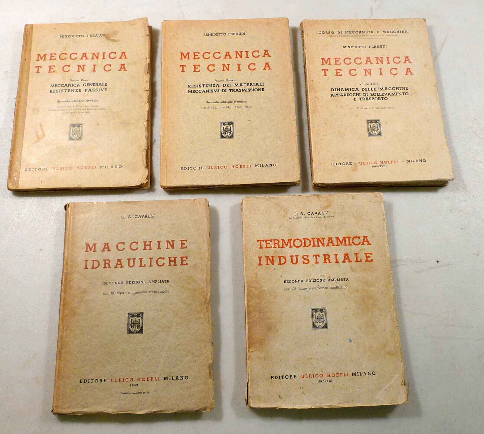 MECCANICA/MACCHINE IDRAULICHE/TERMODINAMICA INDUSTRIALE,Hoepli 1940[manuali