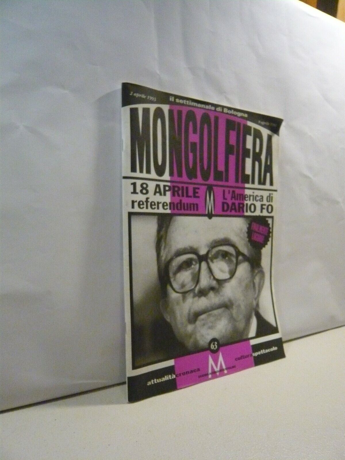 MONGOLFIERA 2 aprile 1993,settimanale di Bologna[18 aprile Referendum, Dario Fo