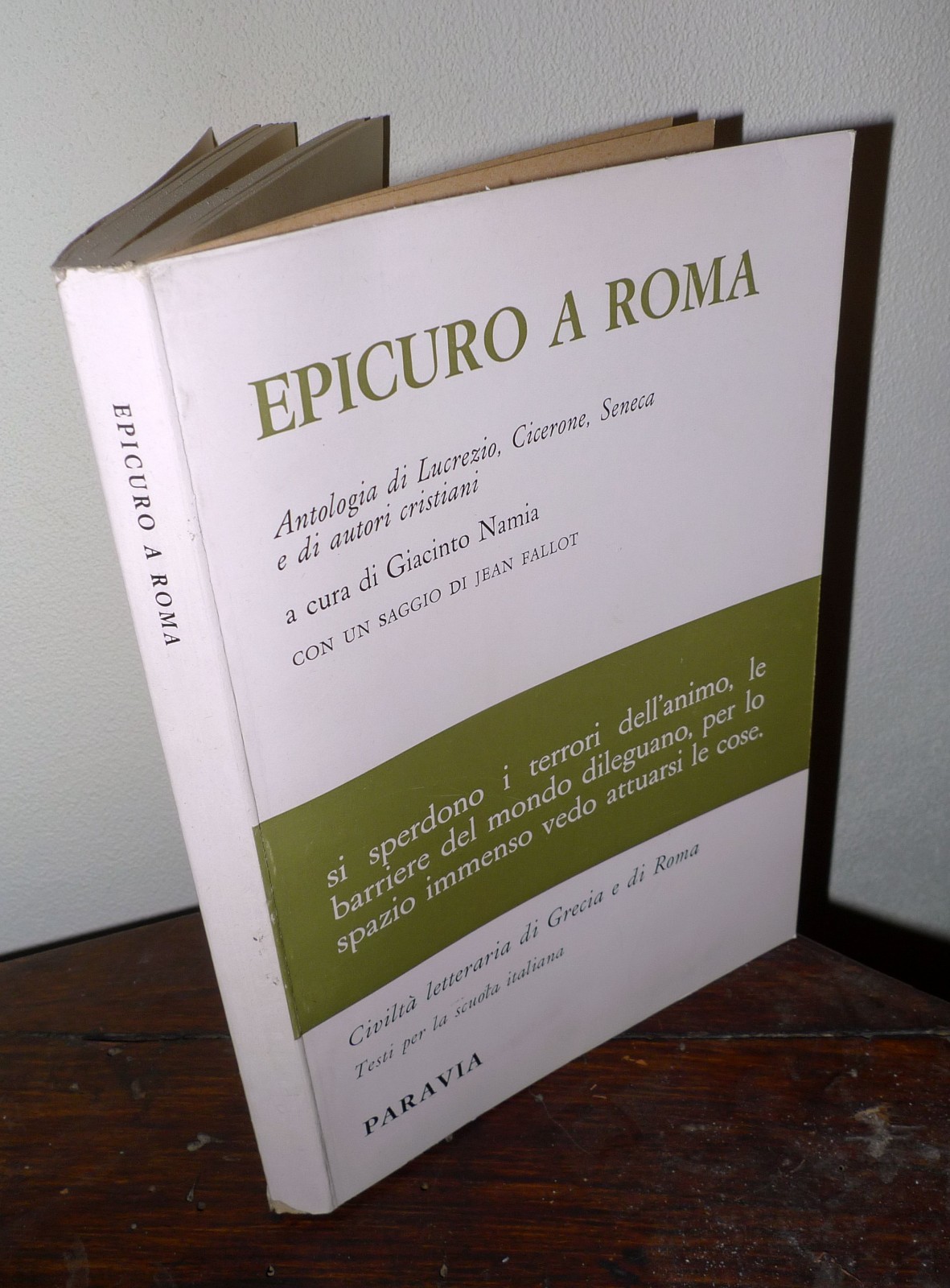 Namia,EPICURO A ROMA.Antologia di Lucrezio,Cicerone,Seneca,1983 Paravia