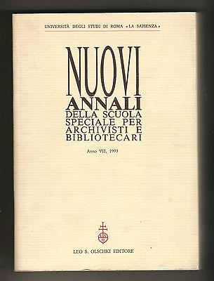 NUOVI ANNALI DELLA SCUOLA SPECIALE PER ARCHIVISTI,BIBLIOTECARI,1993[Archivistica
