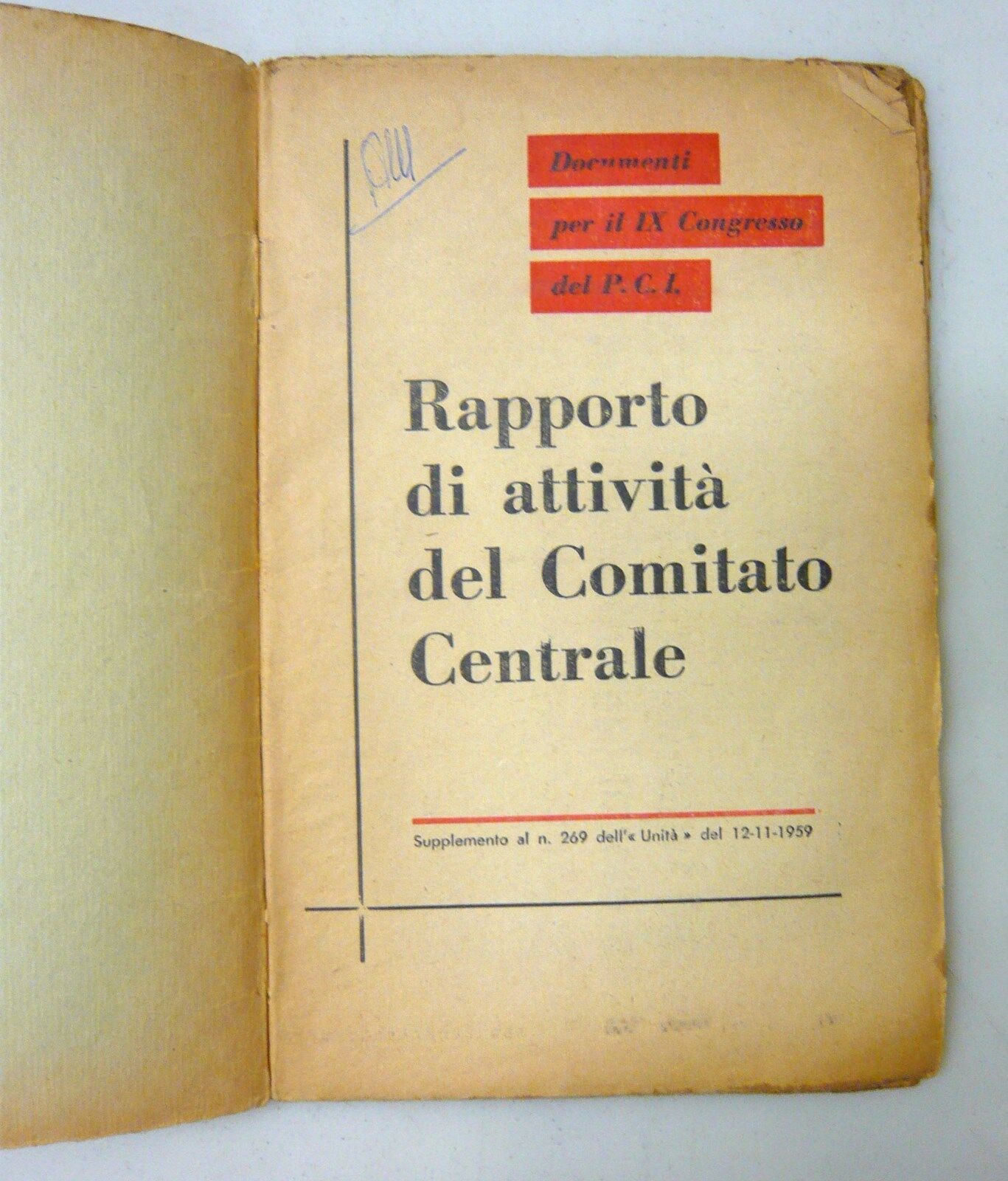 Partito Comunista Italiano,Documenti Comitato Centrale/Congresso 1958[storia PCI