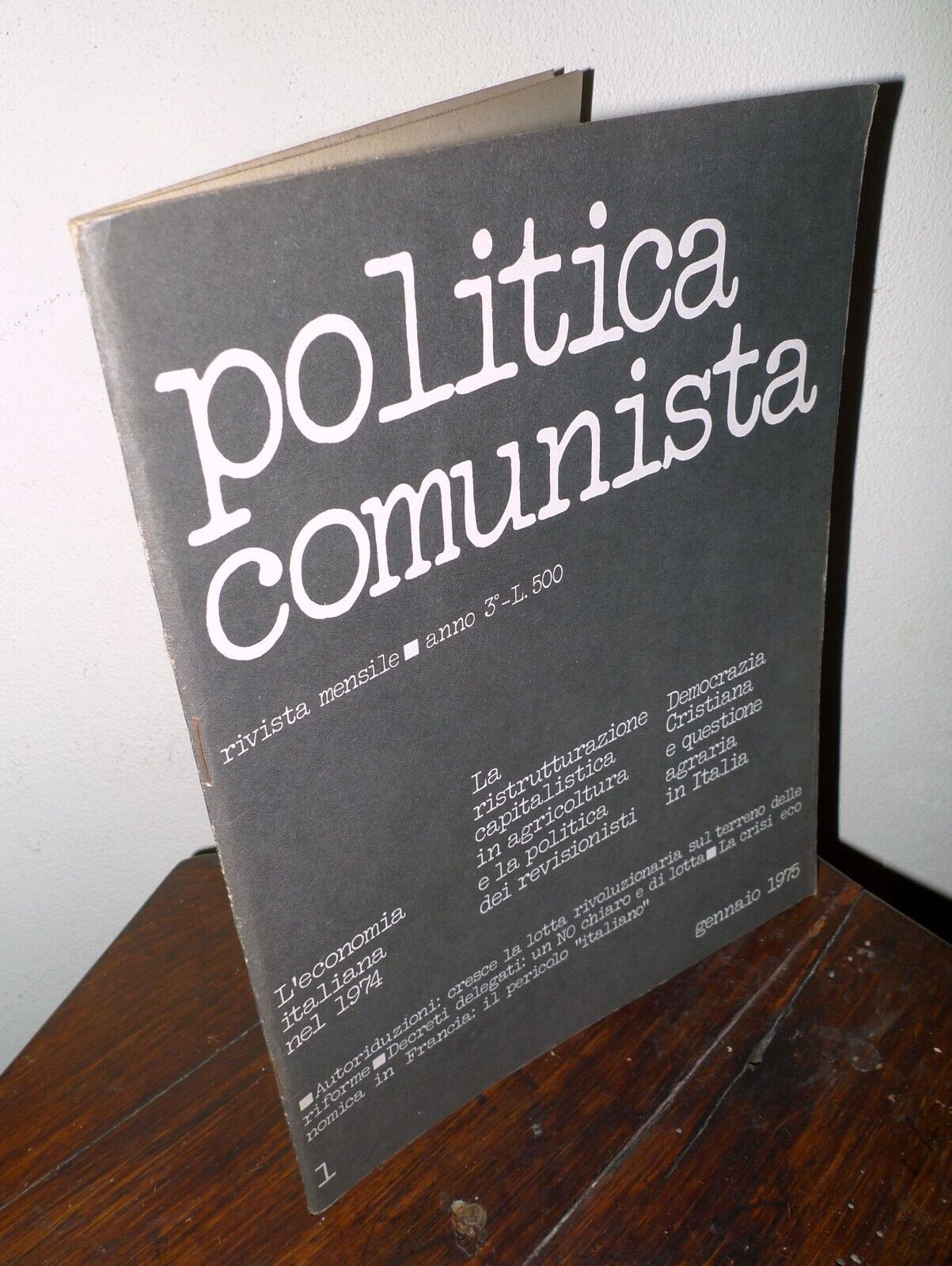 POLITICA COMUNISTA n.1 gen. 1975,Rivista mensile.Avanguardia Operaia[comunismo