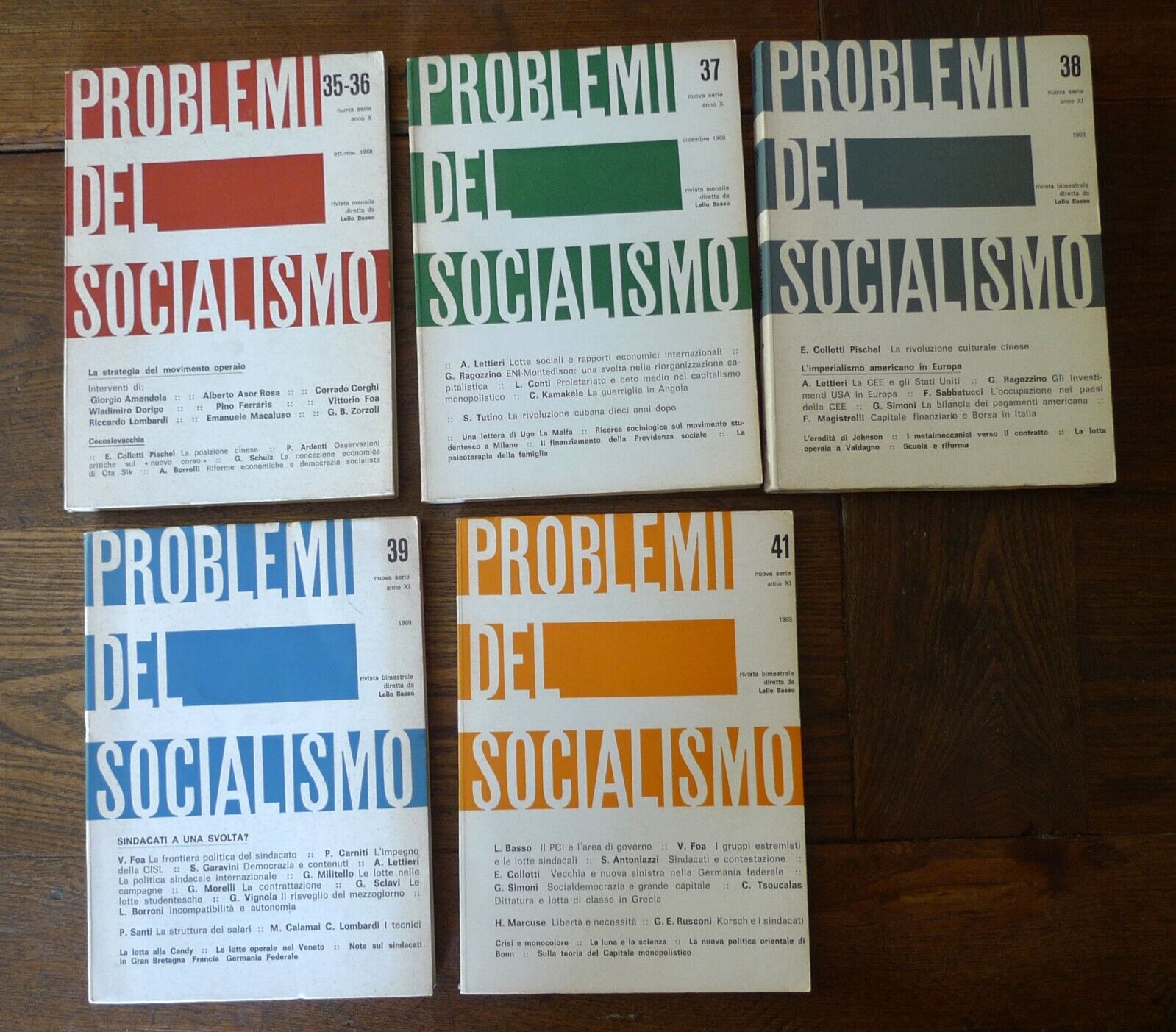 PROBLEMI DEL SOCIALISMO Rivista mensile/bimestrale 1968/1969.Dir.Lelio Basso