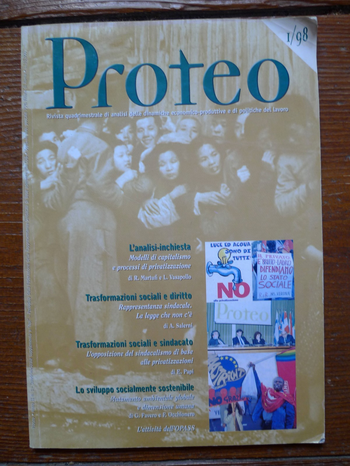 PROTEO n.1 1998 Rivista quadrimestrale[politiche del lavoro,sindacato USB