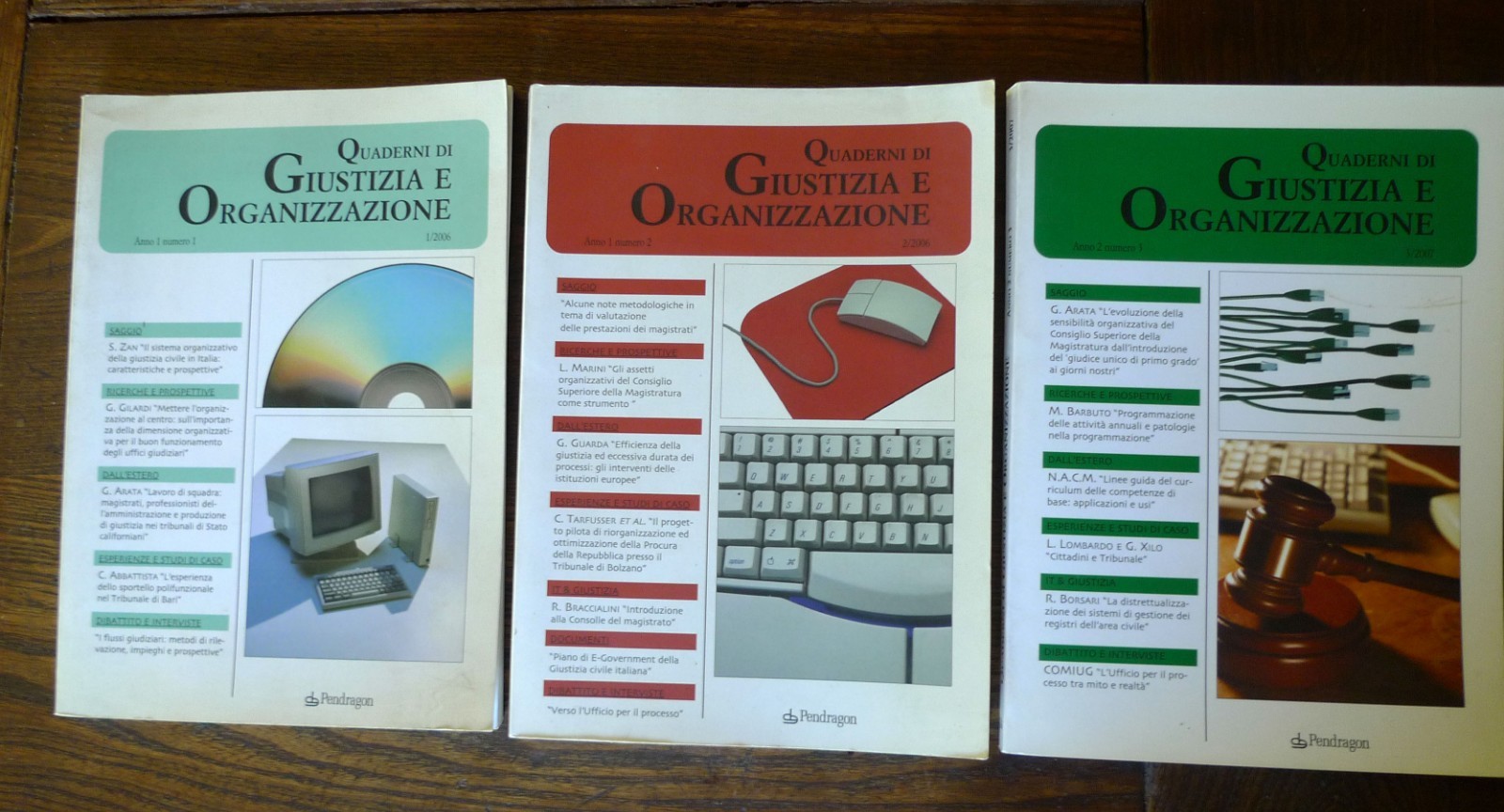 QUADERNI DI GIUSTIZIA E ORGANIZZAZIONE n.1/2/3 2006-2007 Pendragon[management