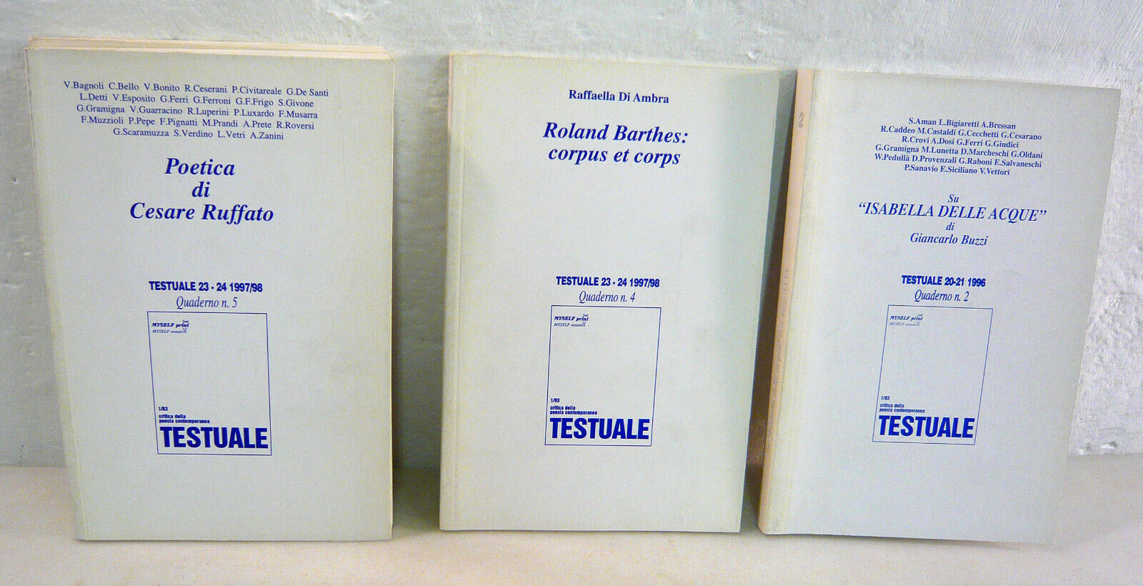 Quaderni TESTUALE,Anterem[poesia,Cesare Ruffato,Giancarlo Buzzi,Roland Barthes