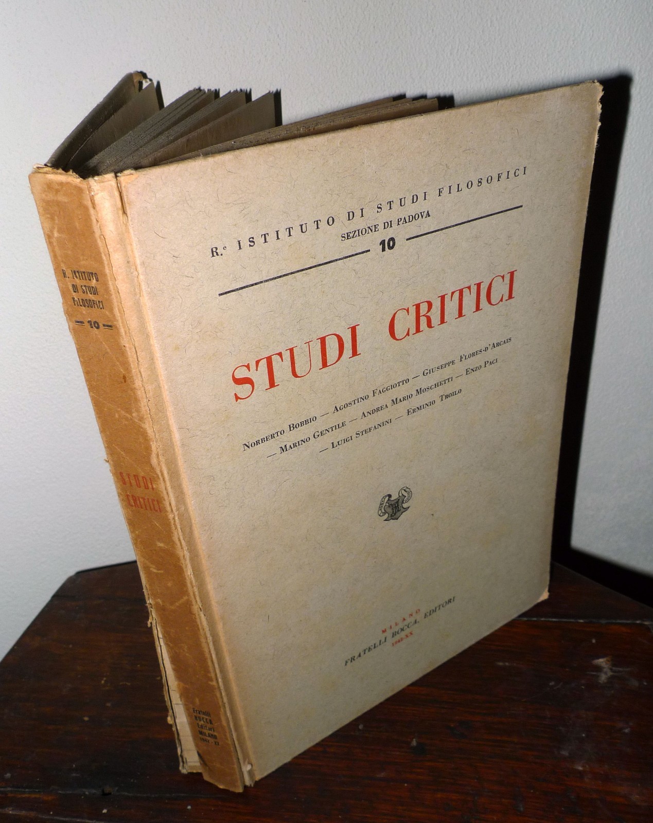 R.ISTITUTO DI STUDI FILOSOFICI,Padova.STUDI CRITICI,1942[Paci,Bobbio,filosofia