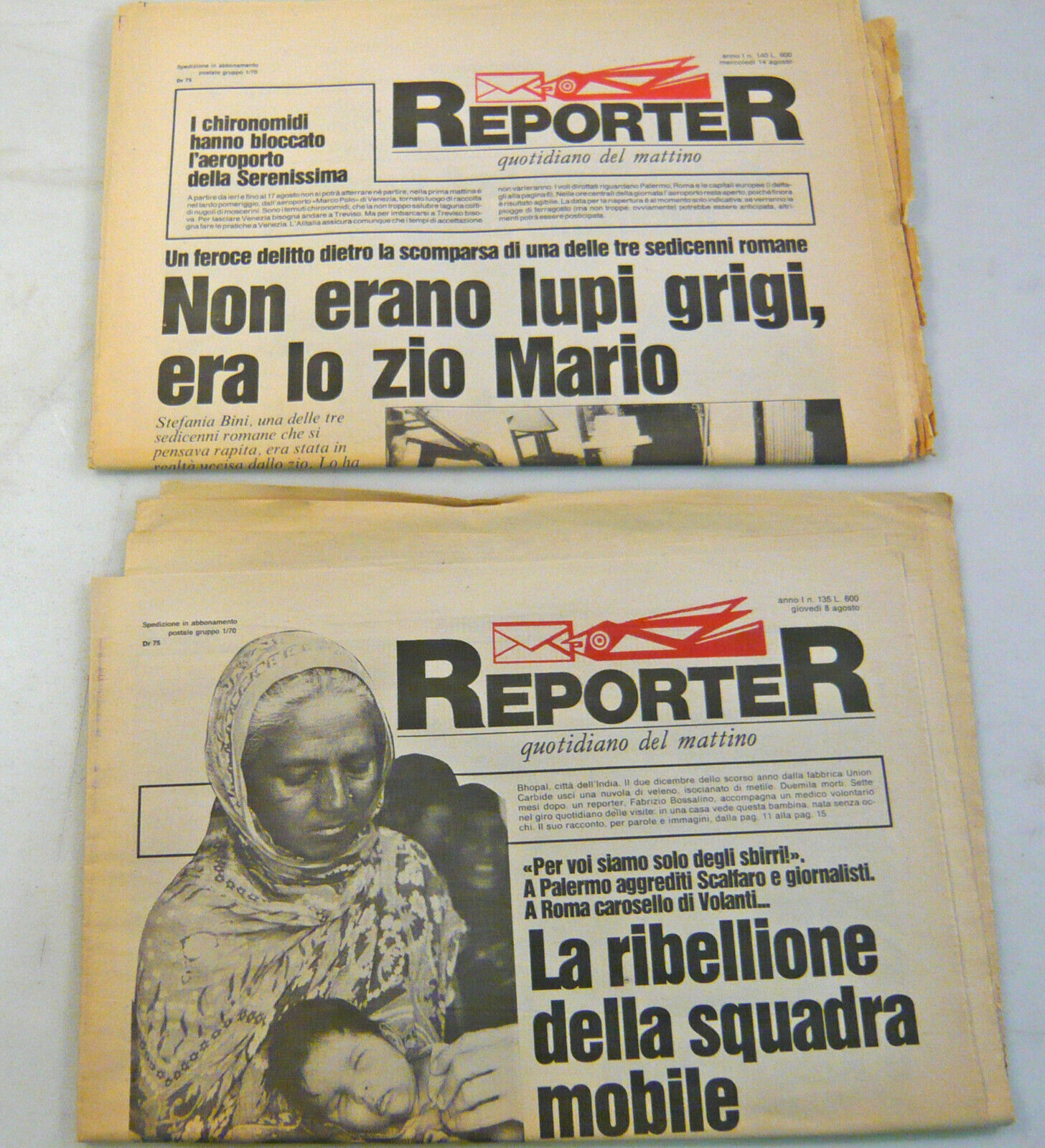 REPORTER.Quotidiano del mattino.8/14 agosto 1985[Apple,Emanuela Orlandi,Bhopal