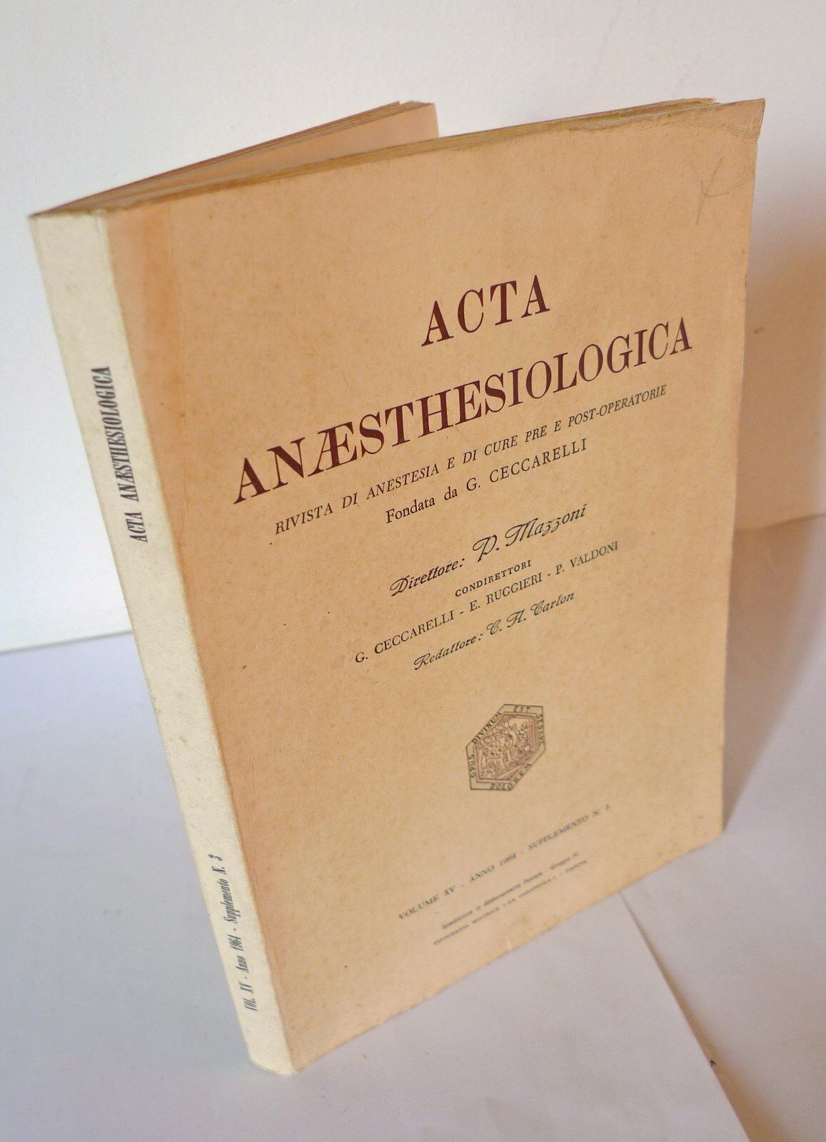 Rivista ACTA ANAESTHESIOLOGICA vol.XV 1964 supp.3[anestesia,medicina,Gamma OH