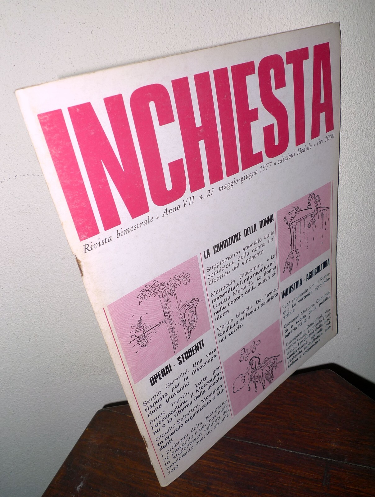 Rivista bimestrale INCHIESTA n.27 1977[politica,sociologia,condizione donna