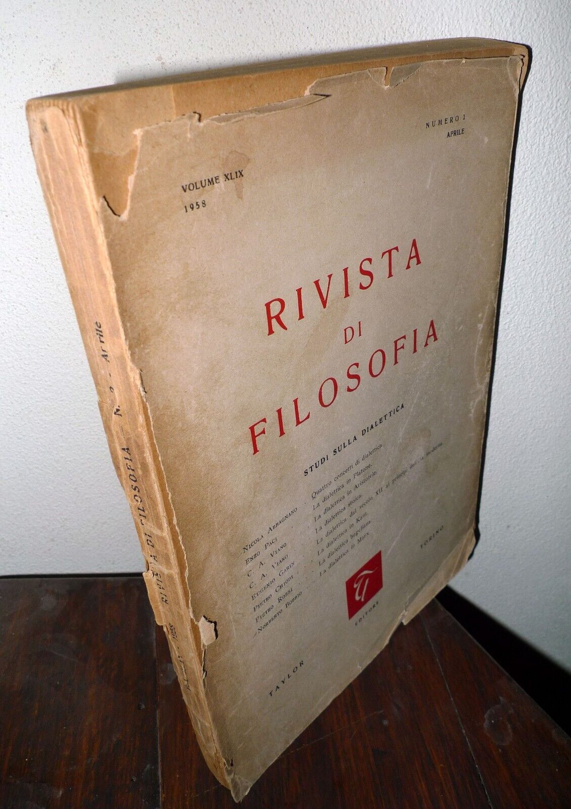 RIVISTA DI FILOSOFIA n.2 1958.STUDI SULLA DIALETTICA[Bobbio,Abbagnano