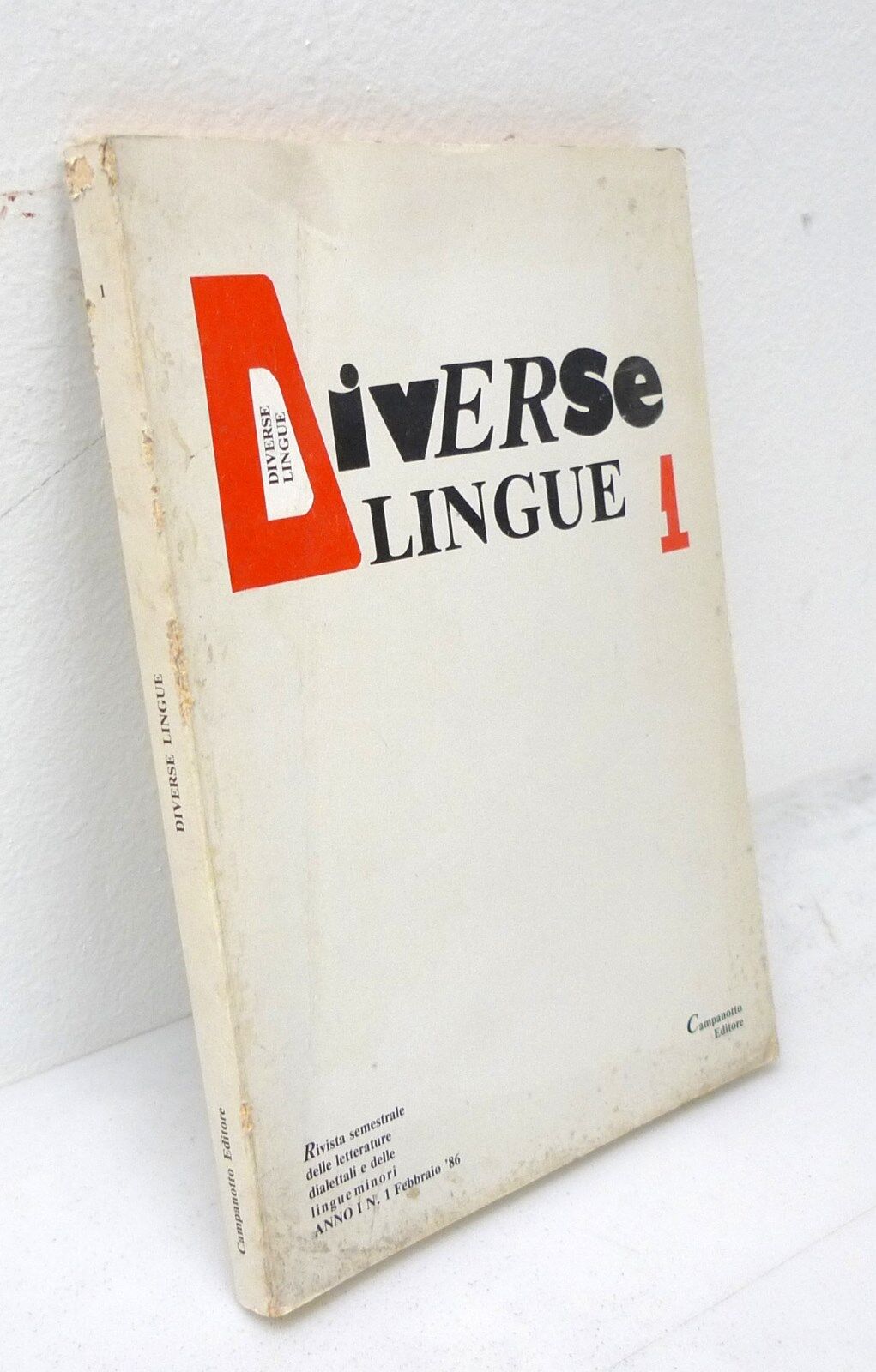 Rivista DIVERSE LINGUE n.1 '86[letterature dialettali,Pasolini,Zanzotto,dialetto