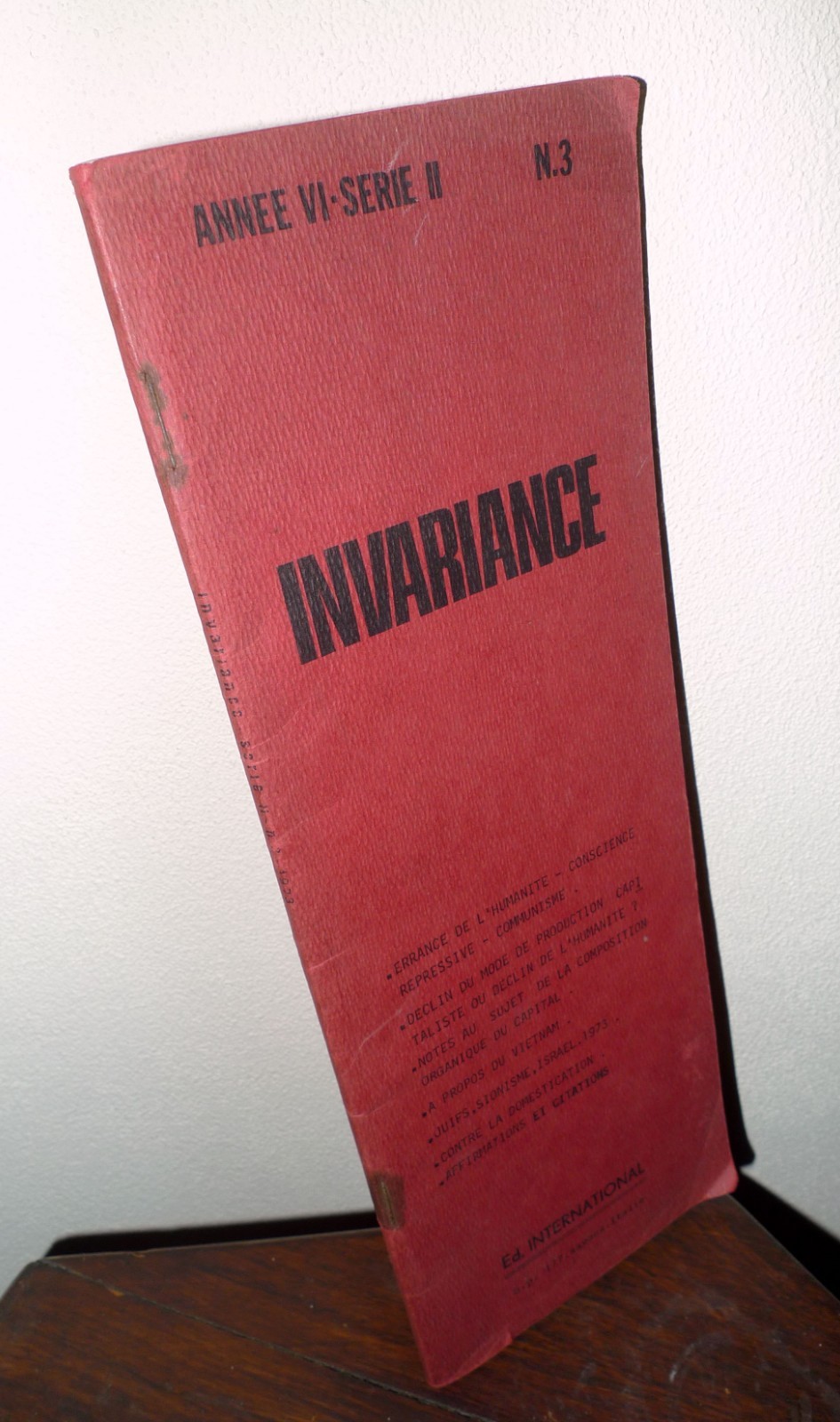 Rivista INVARIANCE A.VI-Série II n.3 1973[Camatte,comunismo,Bordiga,sionismo