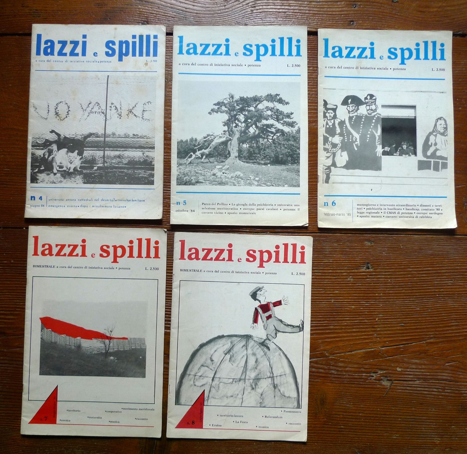 Rivista LAZZI E SPILLI.Centro di iniziativa sociale.Potenza 1984-85