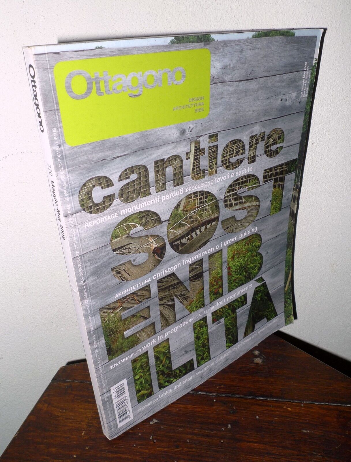 Rivista OTTAGONO n.220 2009.DESIGN ARCHITETTURA IDEE[SOSTENIBILITÀ