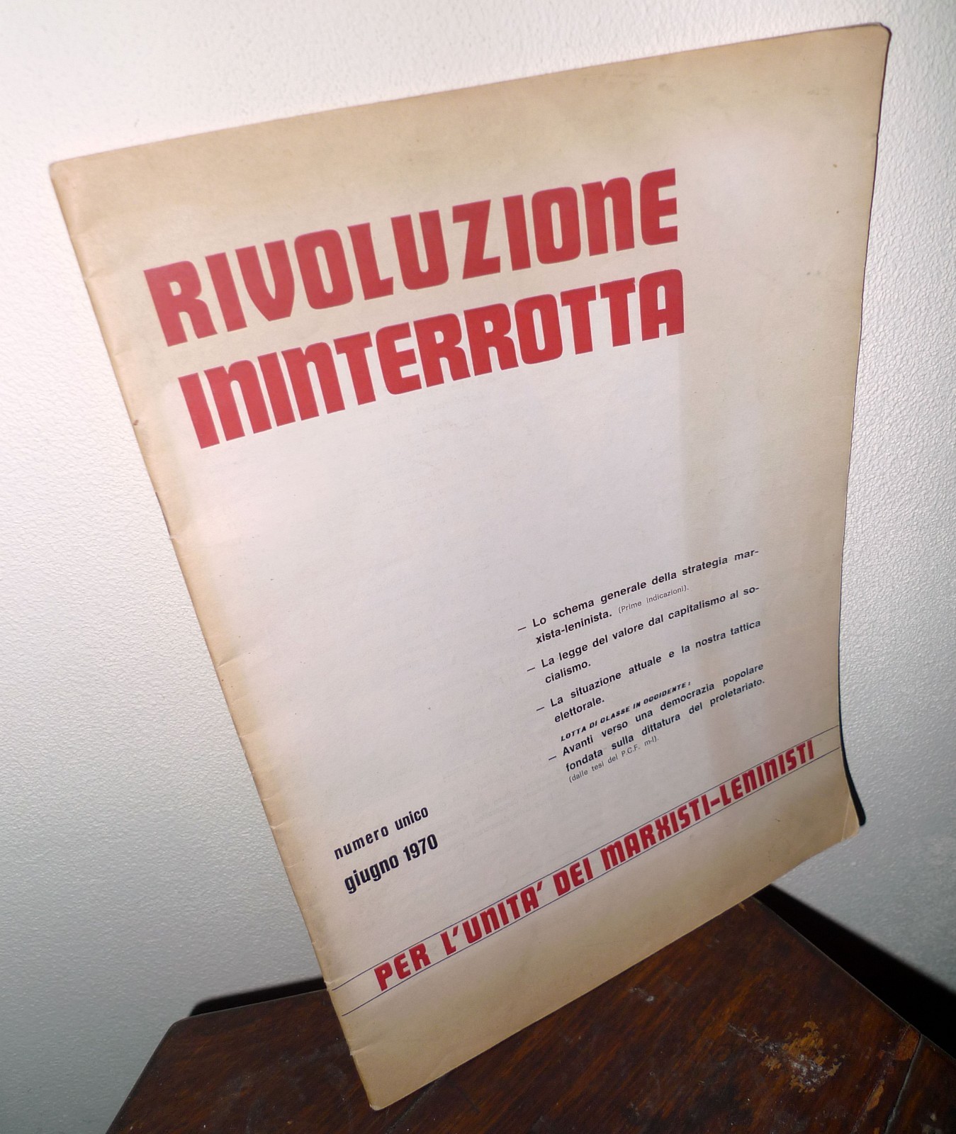 RIVOLUZIONE ININTERROTTA.Numero unico Giugno 1970[MARXISTI-LENINISTI,comunismo