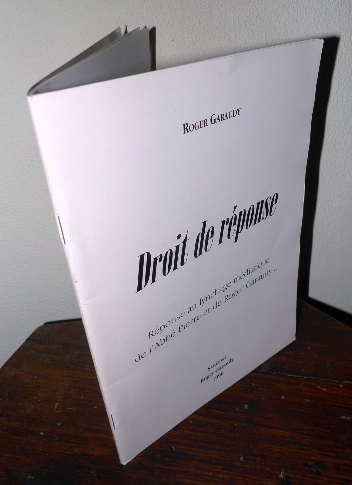 Roger Garaudy,DROIT DE RÉPONSE,1996[Israele,storia,NEGAZIONISMO,REVISIONISMO