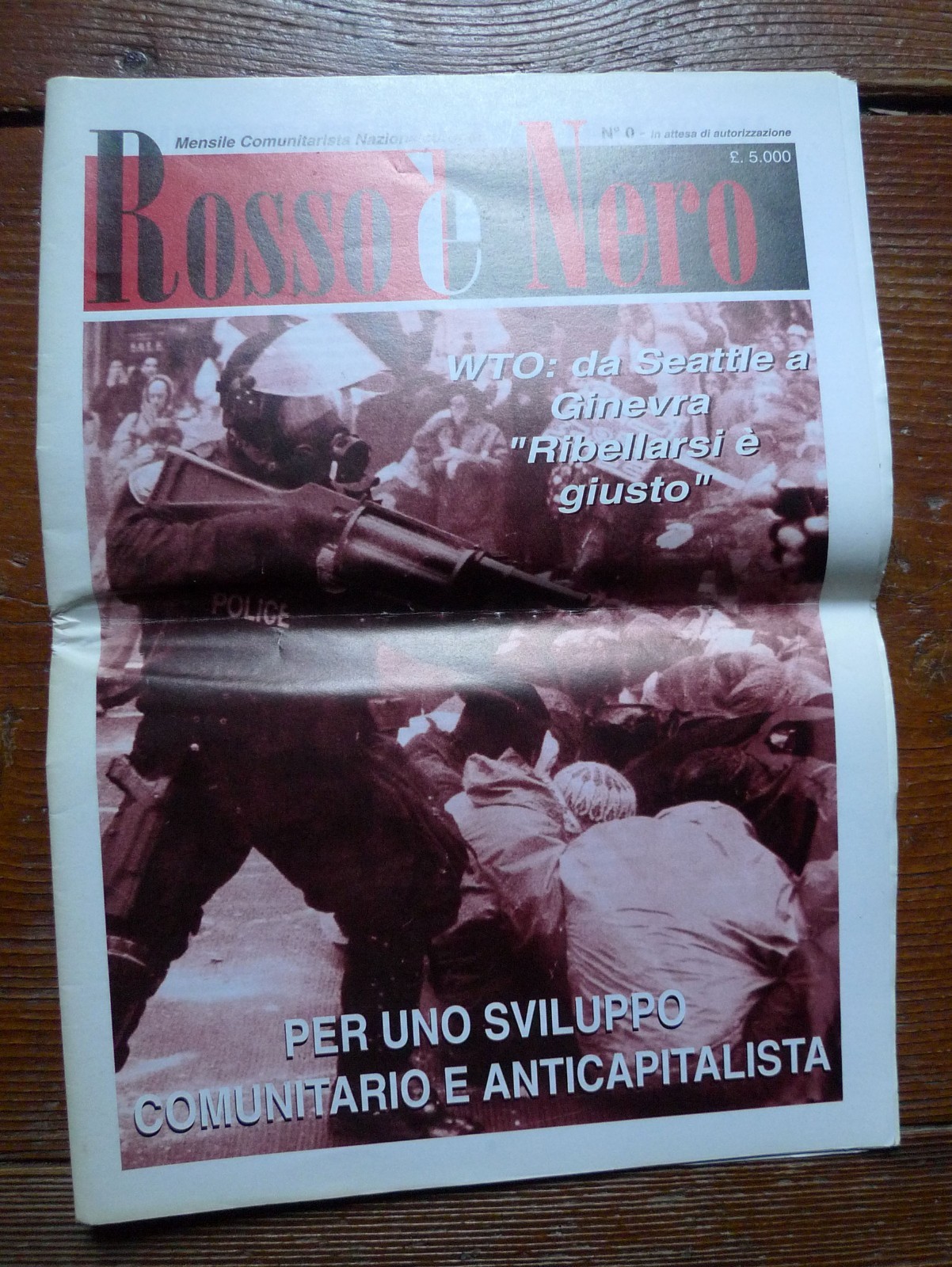 ROSSO È NERO n.0 '99.MENSILE COMUNITARISTA NAZIONALEUROPEO[rivista,Maurizio Neri