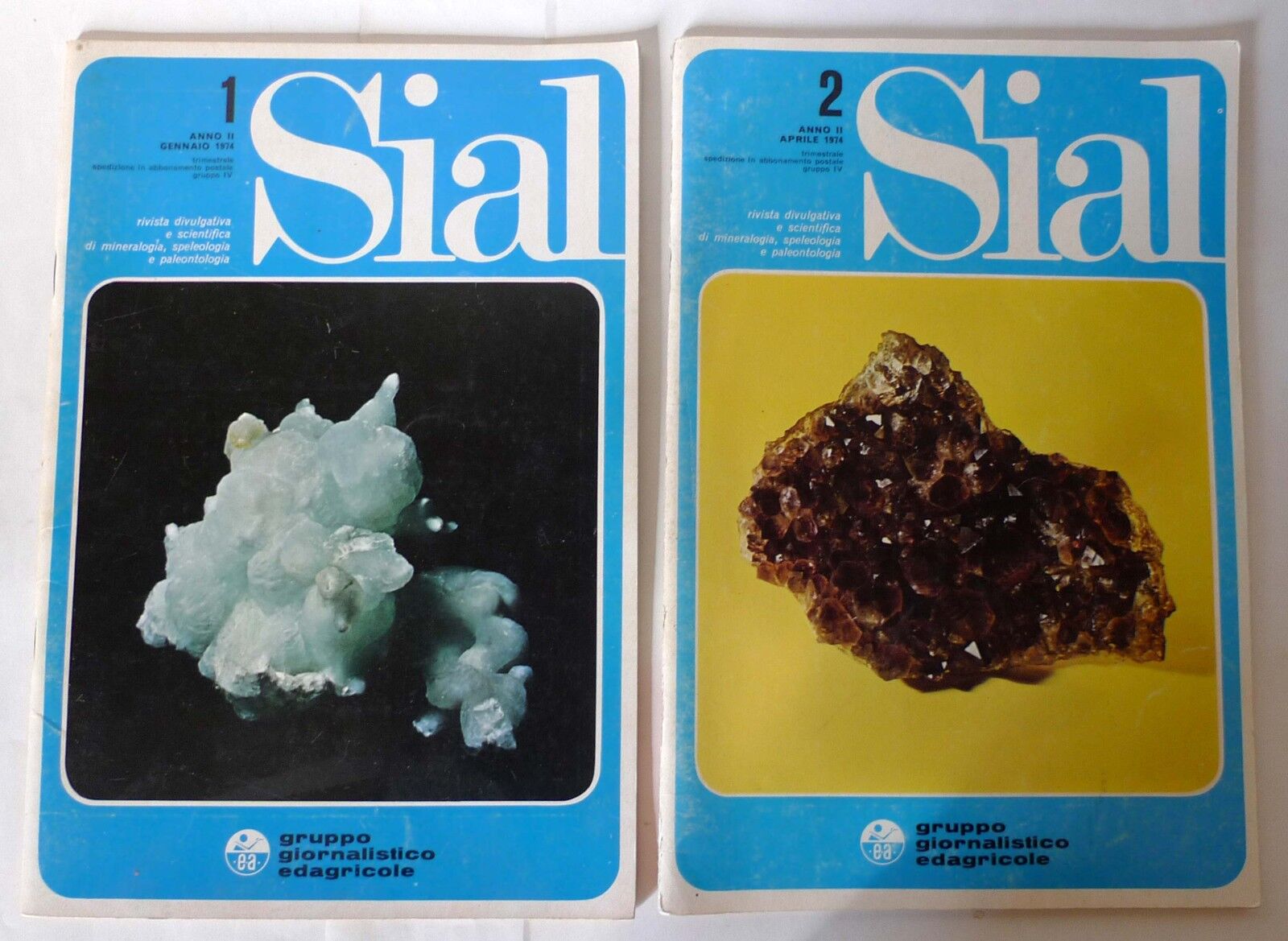 Sial n.1/n.2 1974.Rivista di MINERALOGIA,SPELEOLOGIA E PALEONTOLOGIA,Edagricole