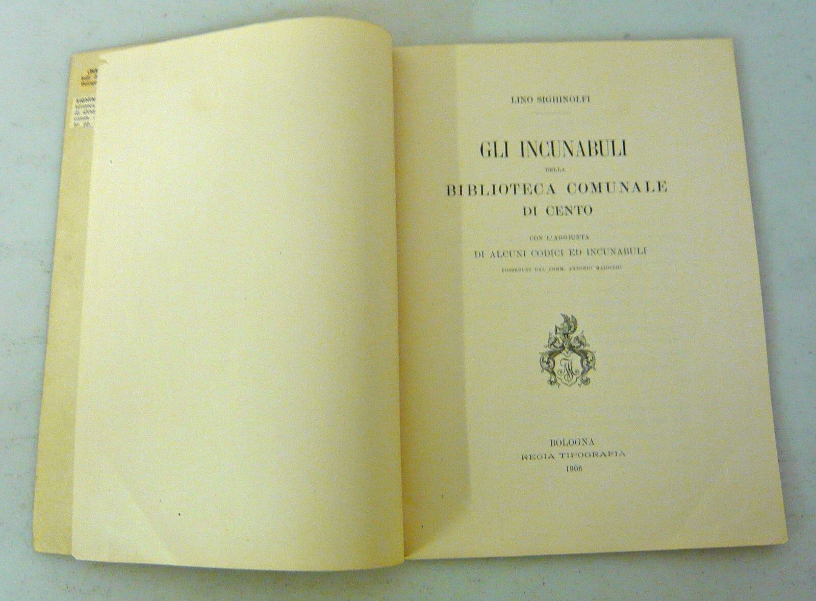 Sighinolfi,GLI INCUNABULI DELLA BIBLIOTECA COMUNALE DI CENTO,1906