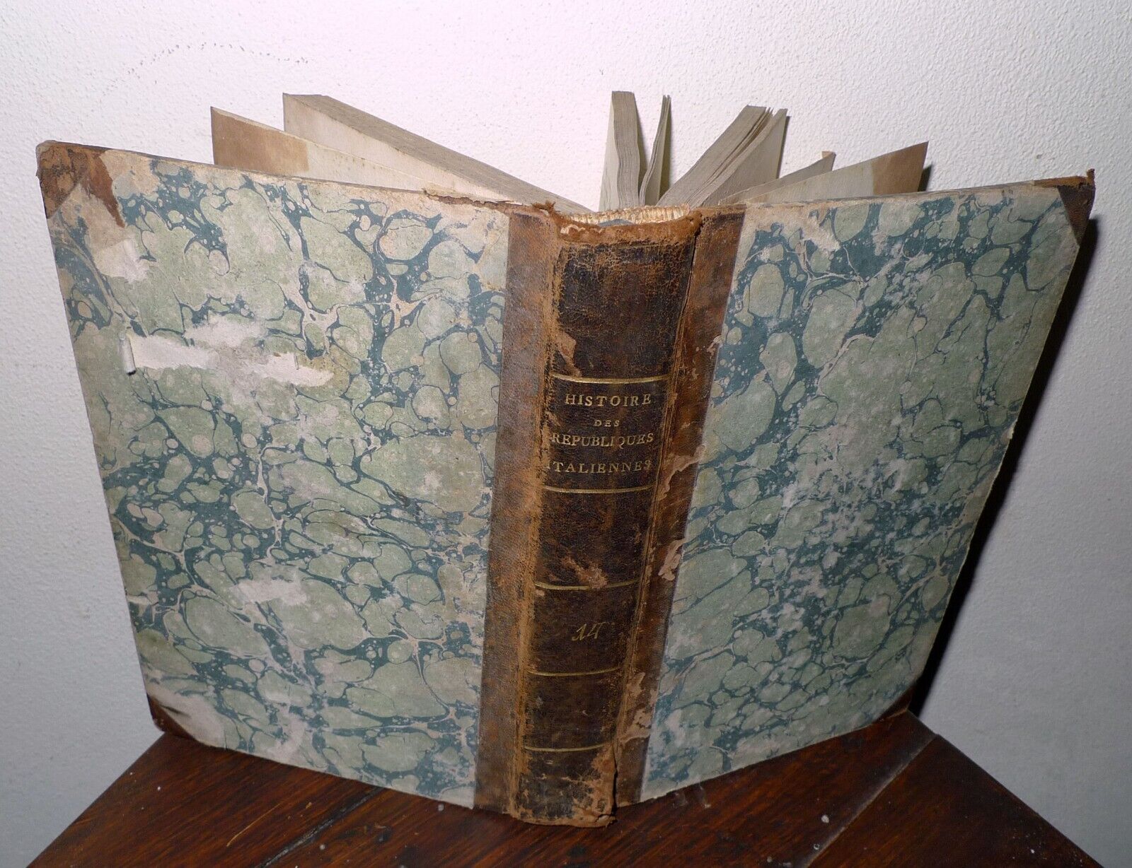 SISMONDI,HISTOIRE DES REPUBLIQUES ITALIENNES DU MOYEN AGE.14,1818[storia Italia