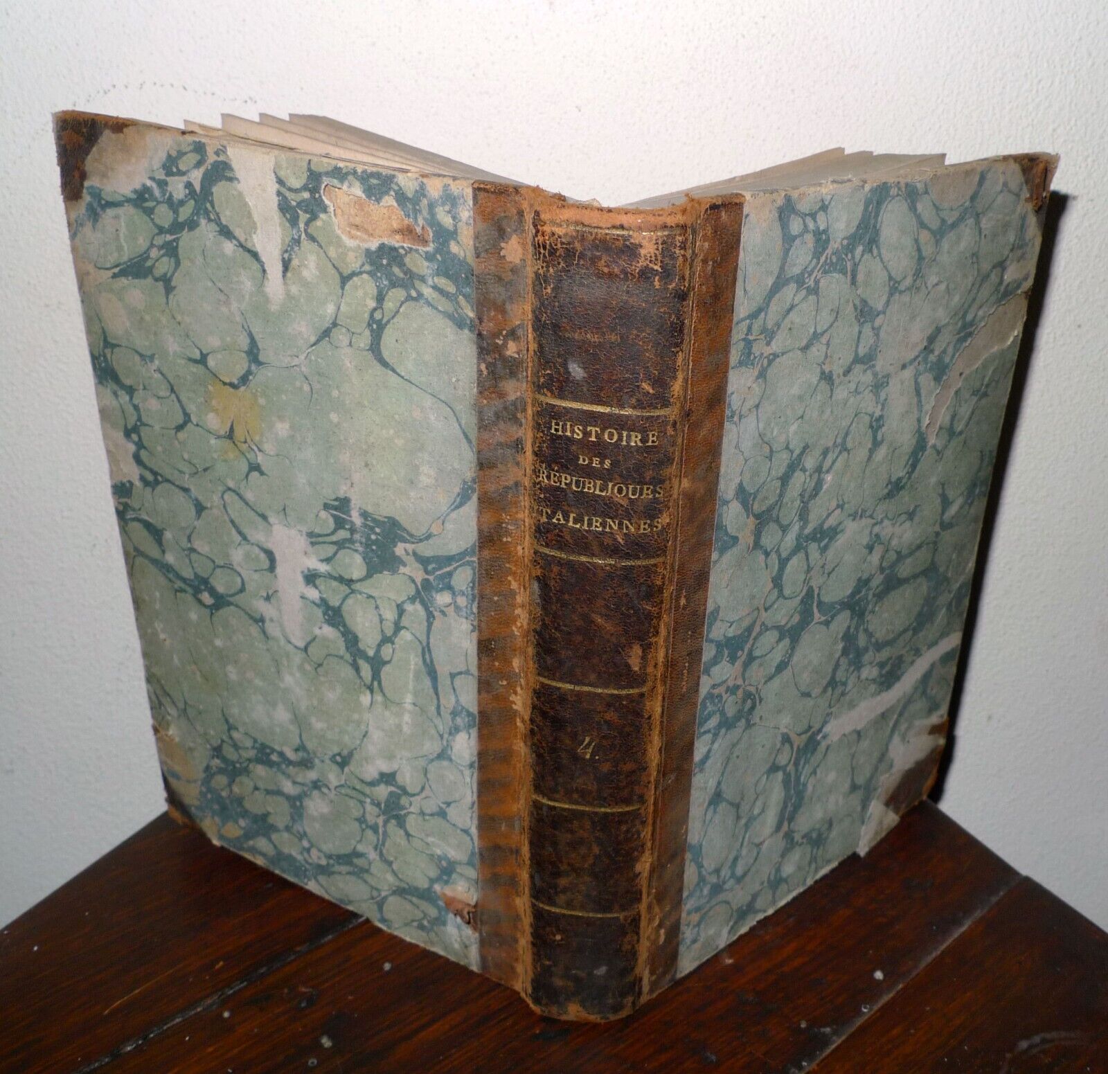 SISMONDI,HISTOIRE DES REPUBLIQUES ITALIENNES DU MOYEN AGE.t.4,1818[storia Italia