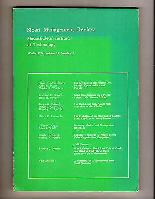 SLOAN MANAGEMENT REVIEW 1978 n.2,MASSACHUSETTS INSTITUTE OF TECHNOLOGY[MIT]